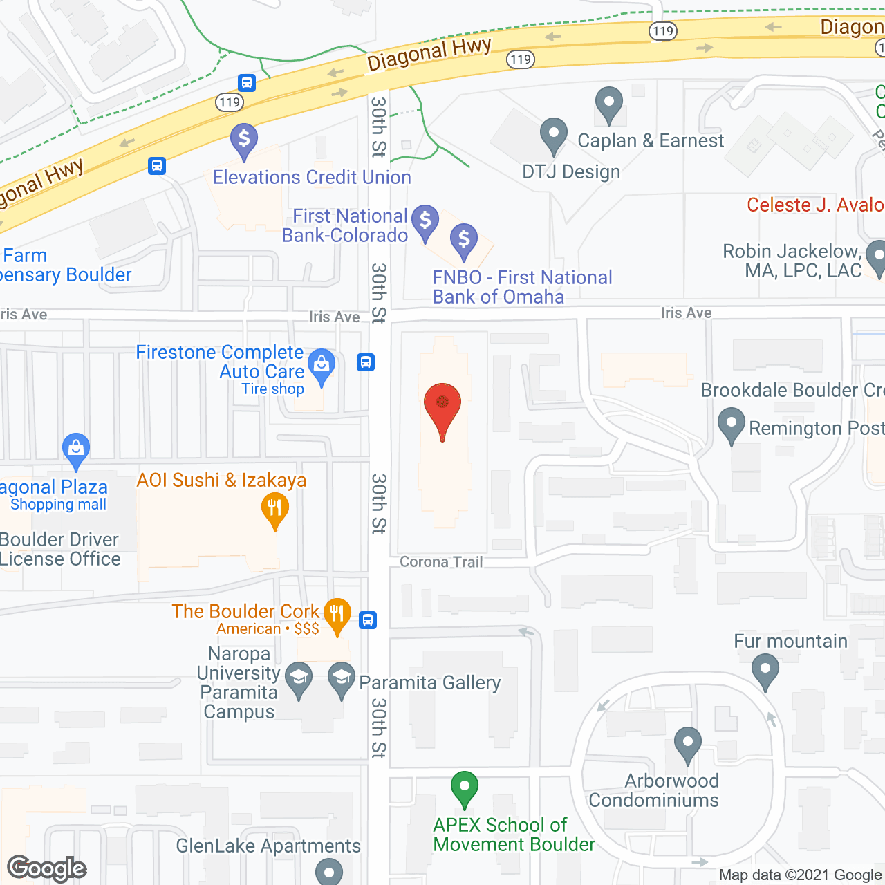 Brookdale North Boulder in google map