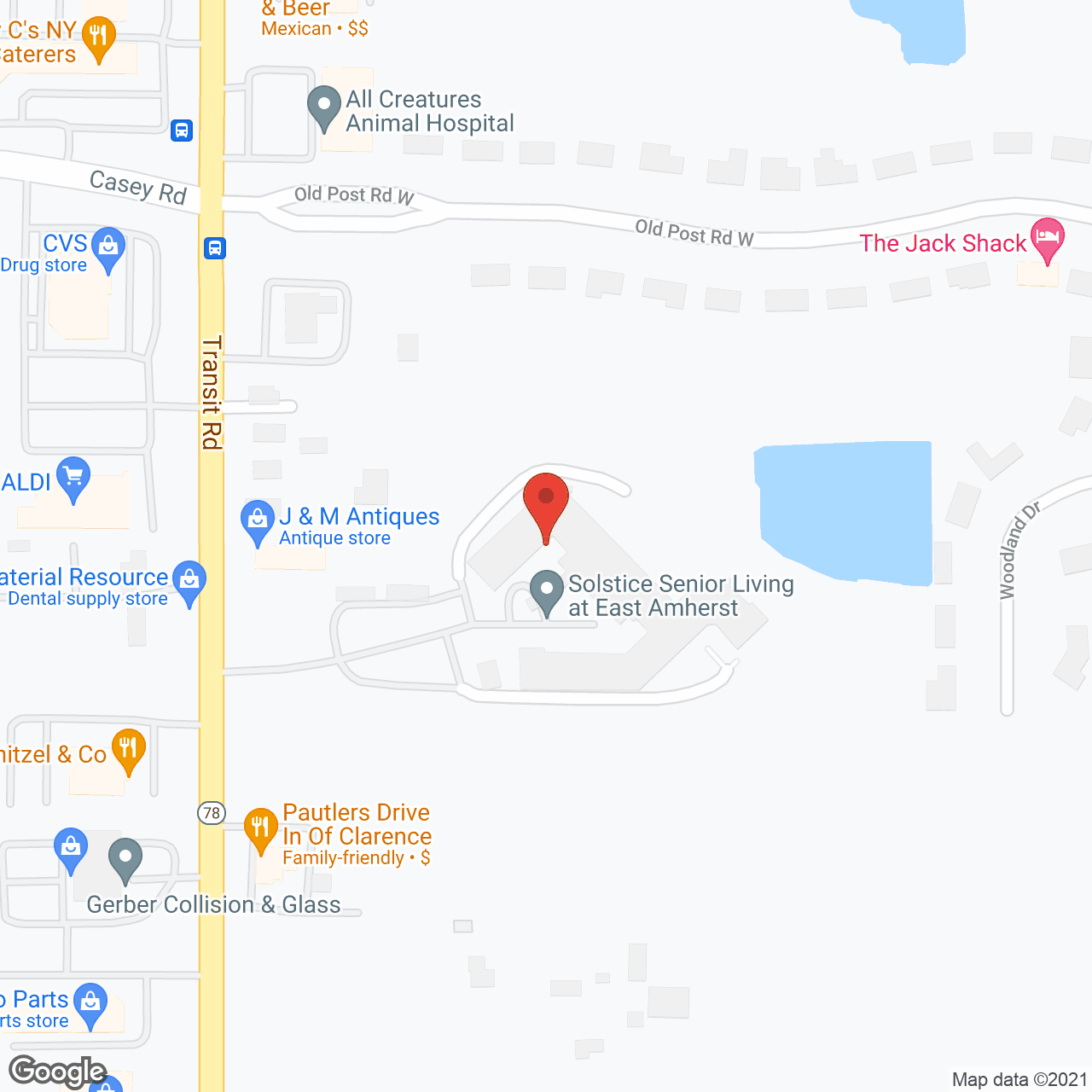 Solstice at East Amherst in google map