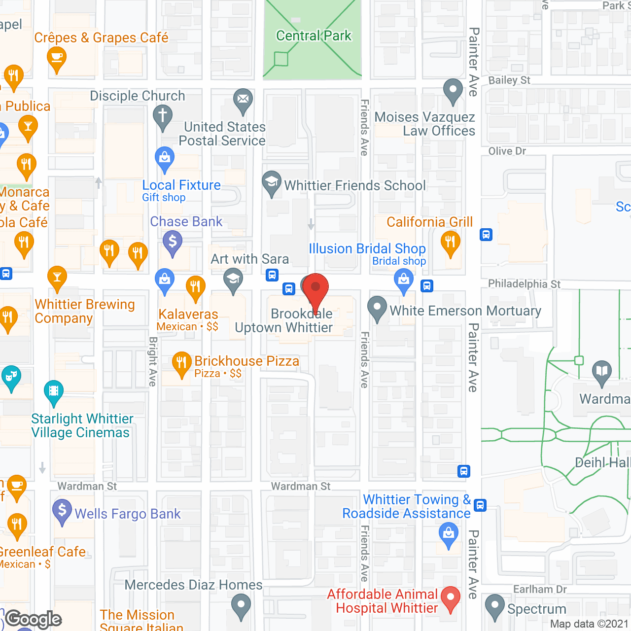 Brookdale Uptown Whittier in google map