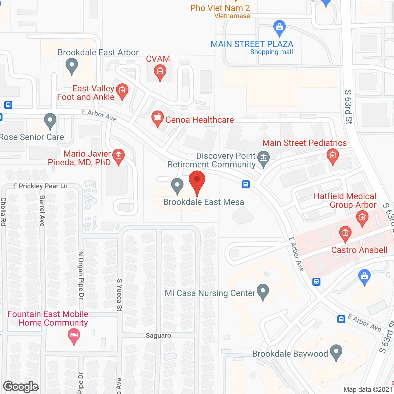 Brookdale East Mesa in google map