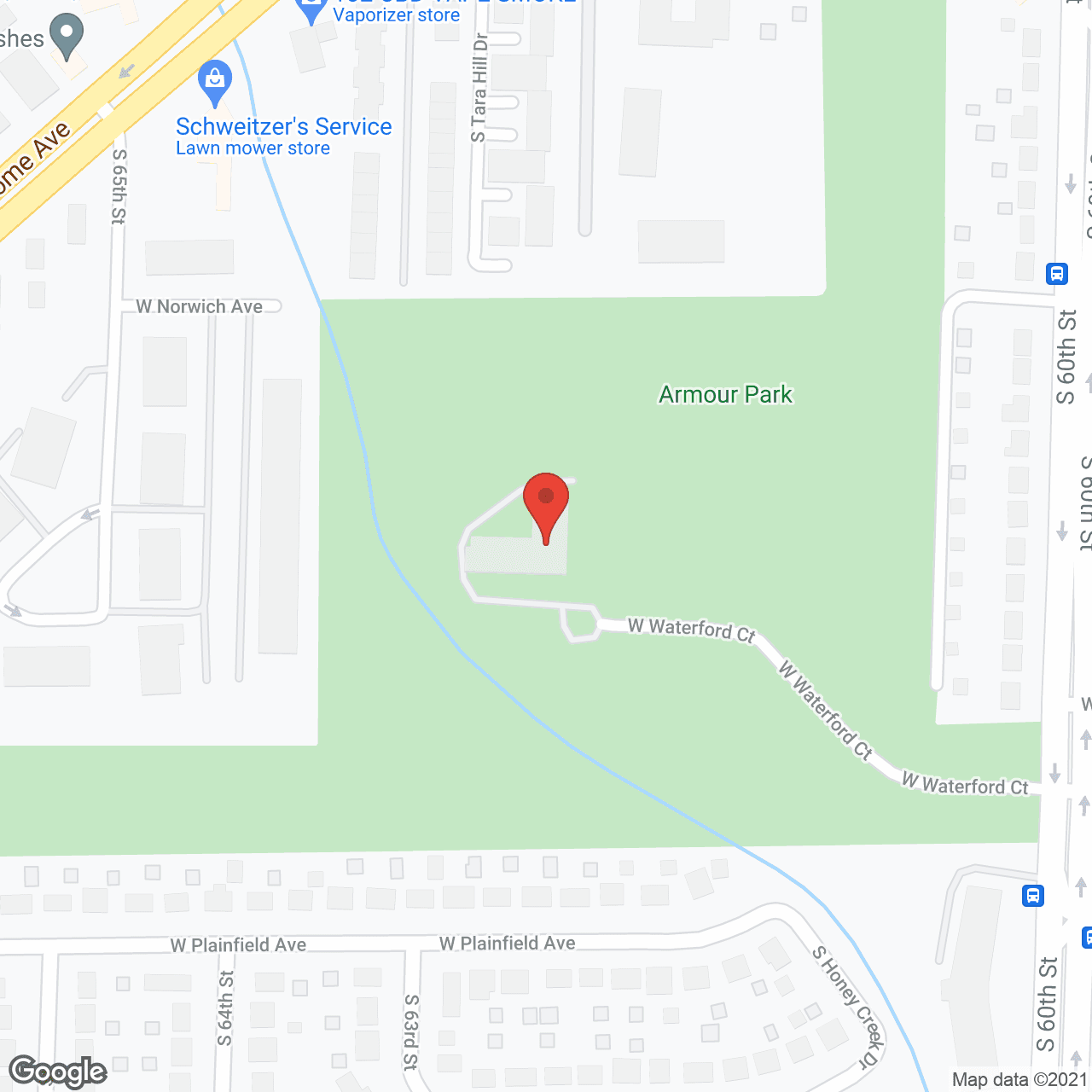 Three Oak Circle in google map