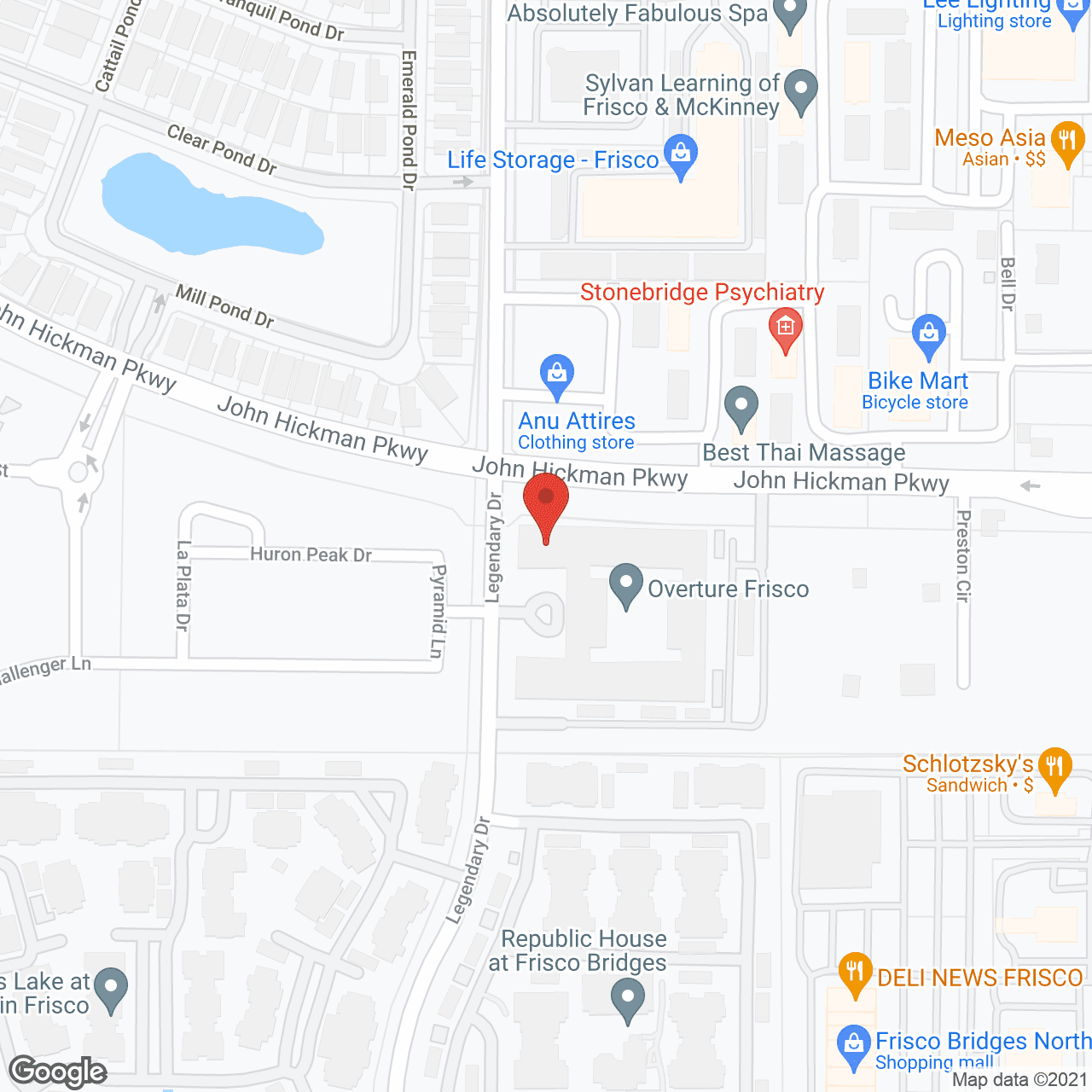Overture Frisco in google map