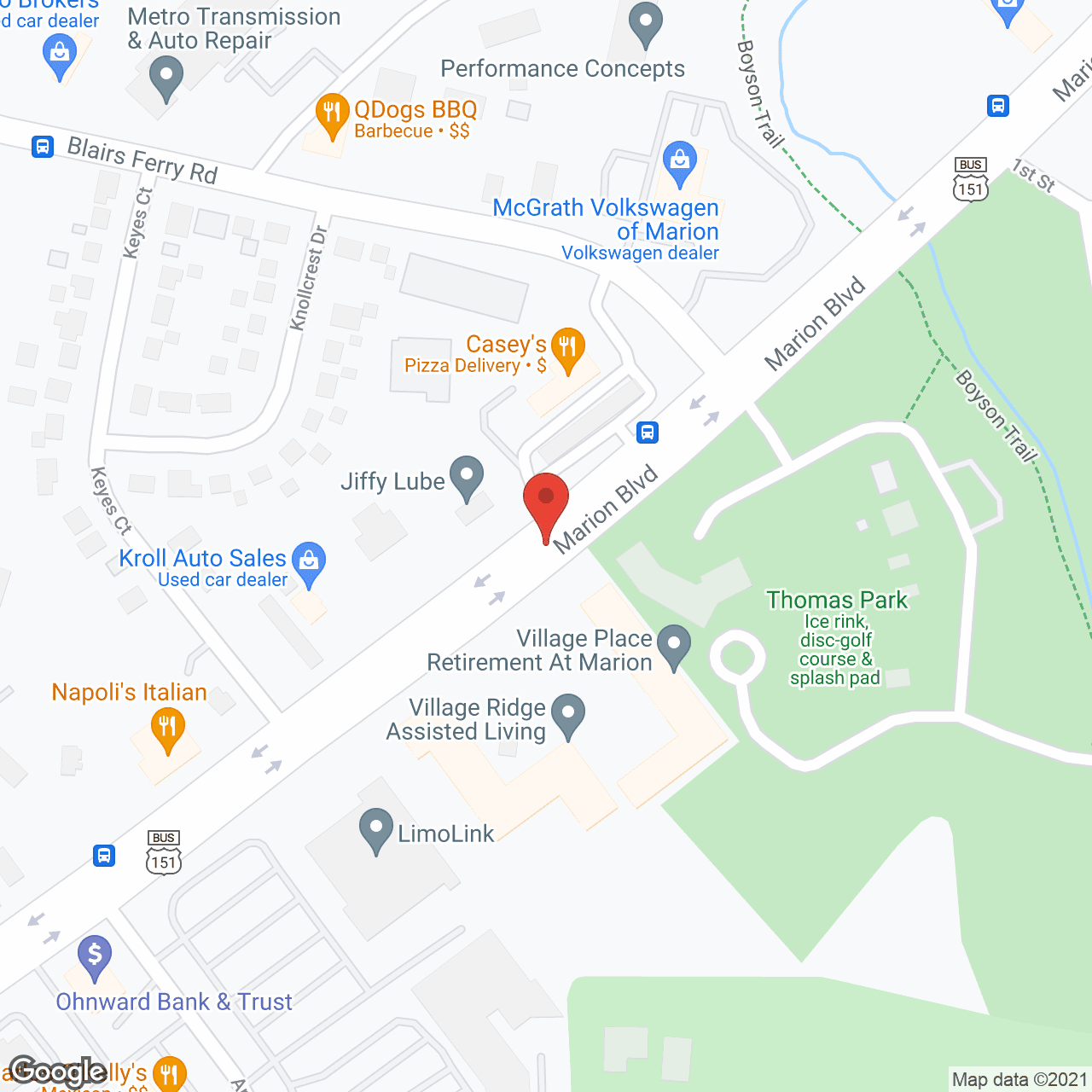 Village Place in google map
