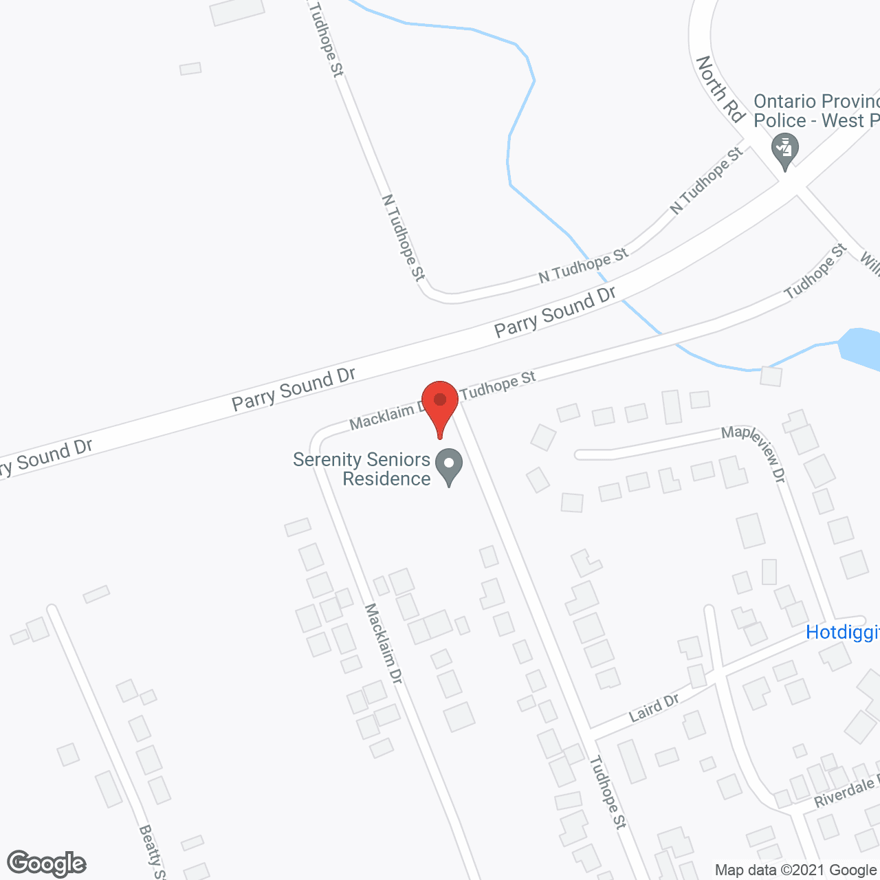 Serenity Seniors Residence in google map