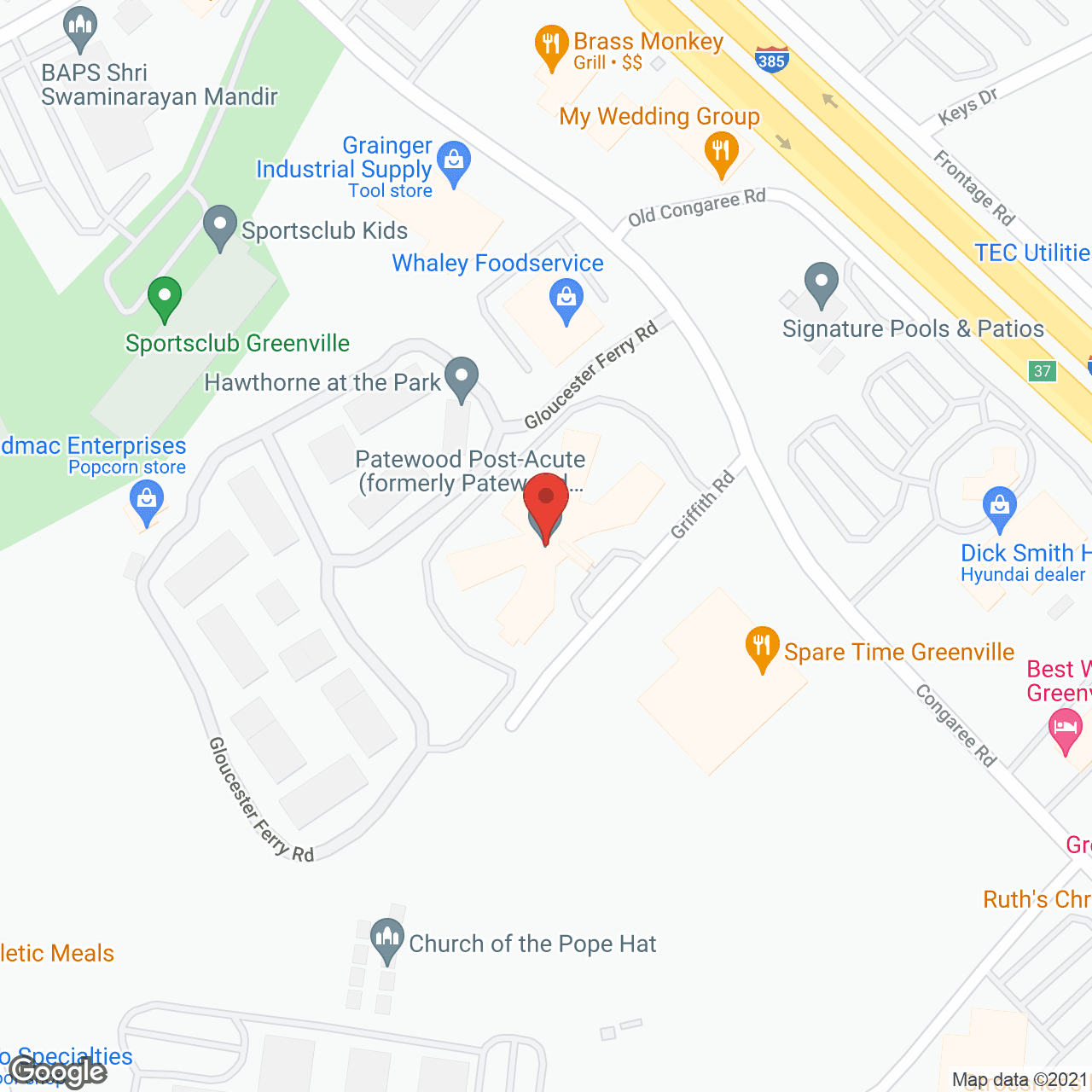Patewood Rehabilitation And Healthcare Centers in google map