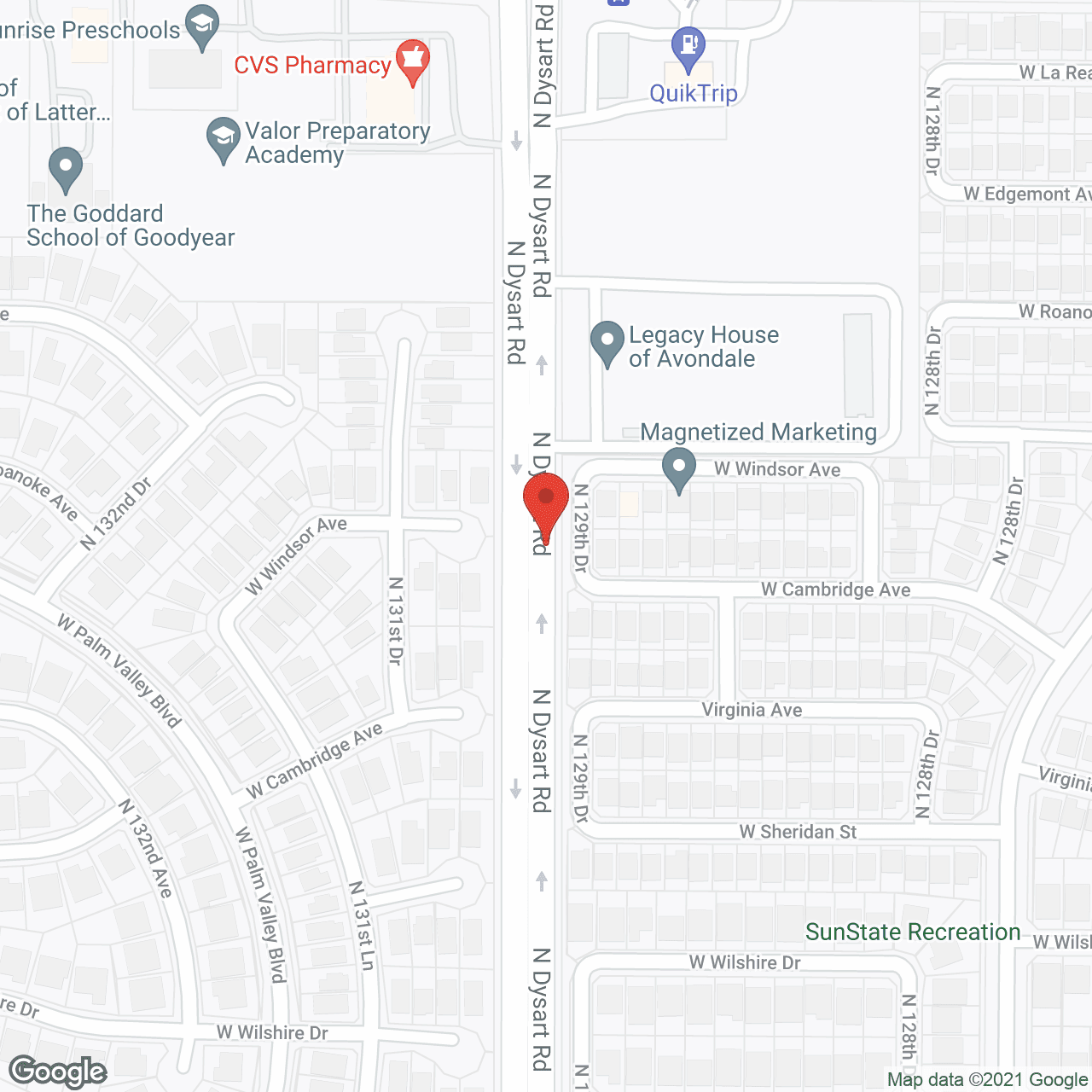 Legacy House of Avondale in google map