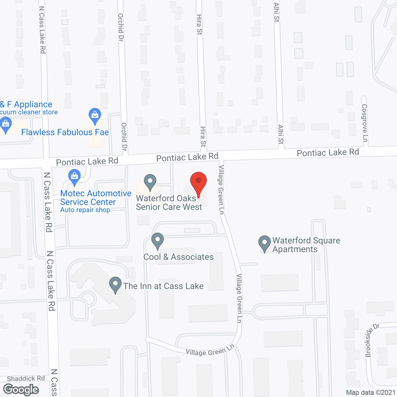 Waterford Oaks Senior Center in google map