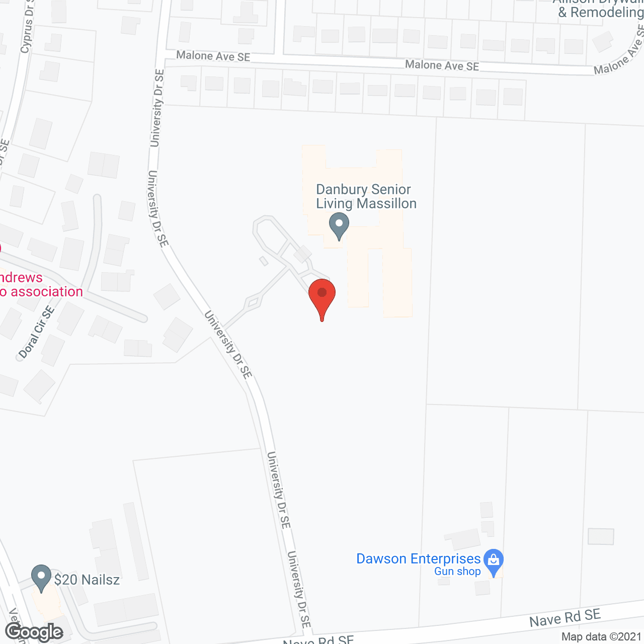 Danbury Massillon in google map