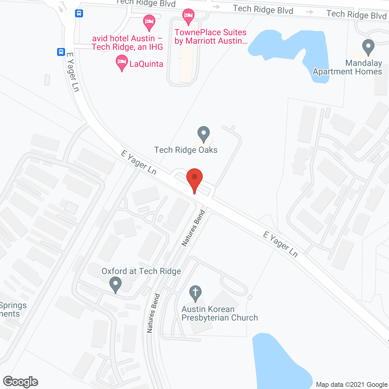 Tech Ridge Oaks N. Austin in google map