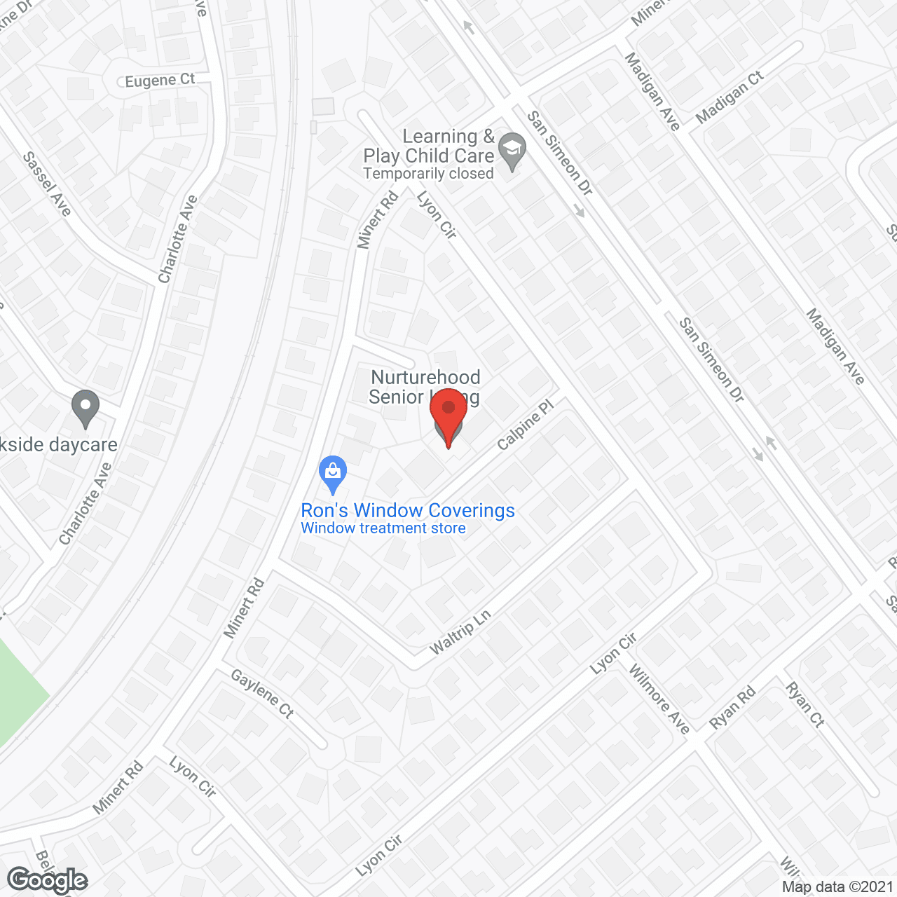 California Sunshine Residential Care Facility for the Elderly in google map