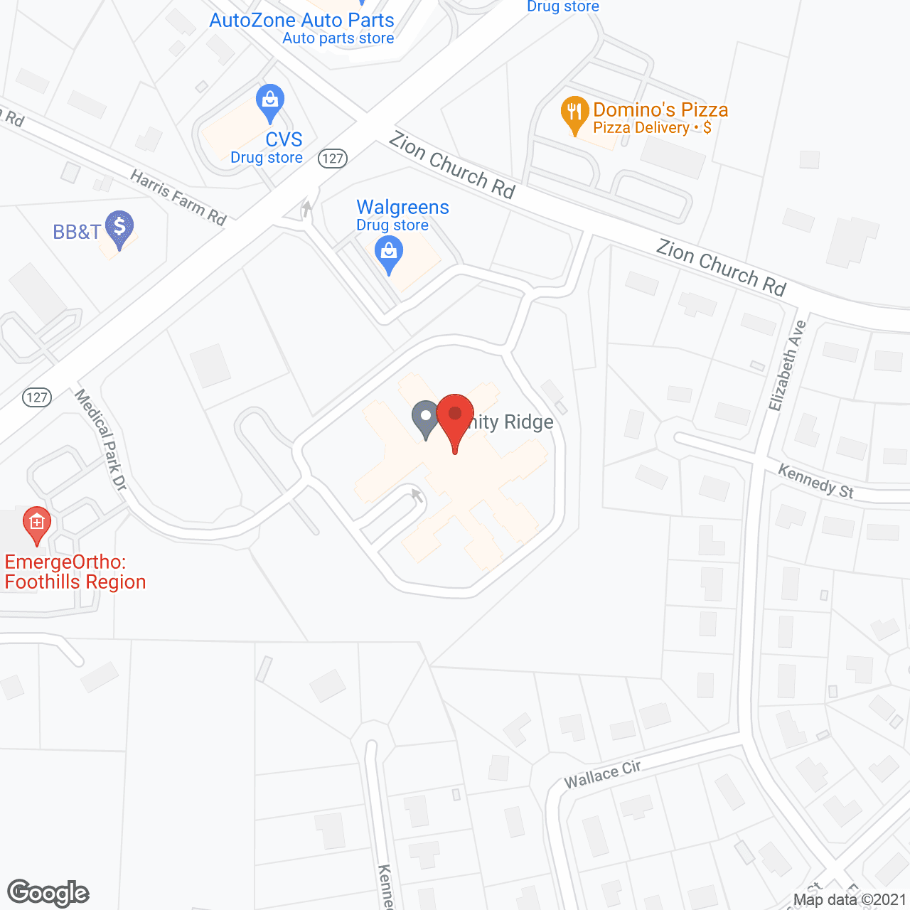 Trinity Ridge in google map