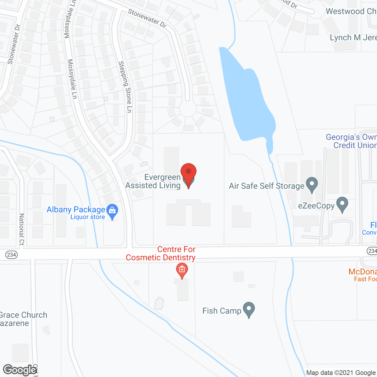 Evergreen Assisted Living in google map