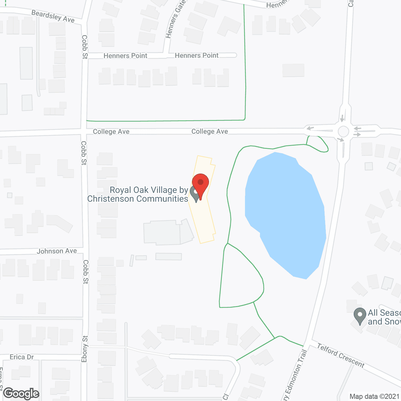 Royal Oak Village in google map