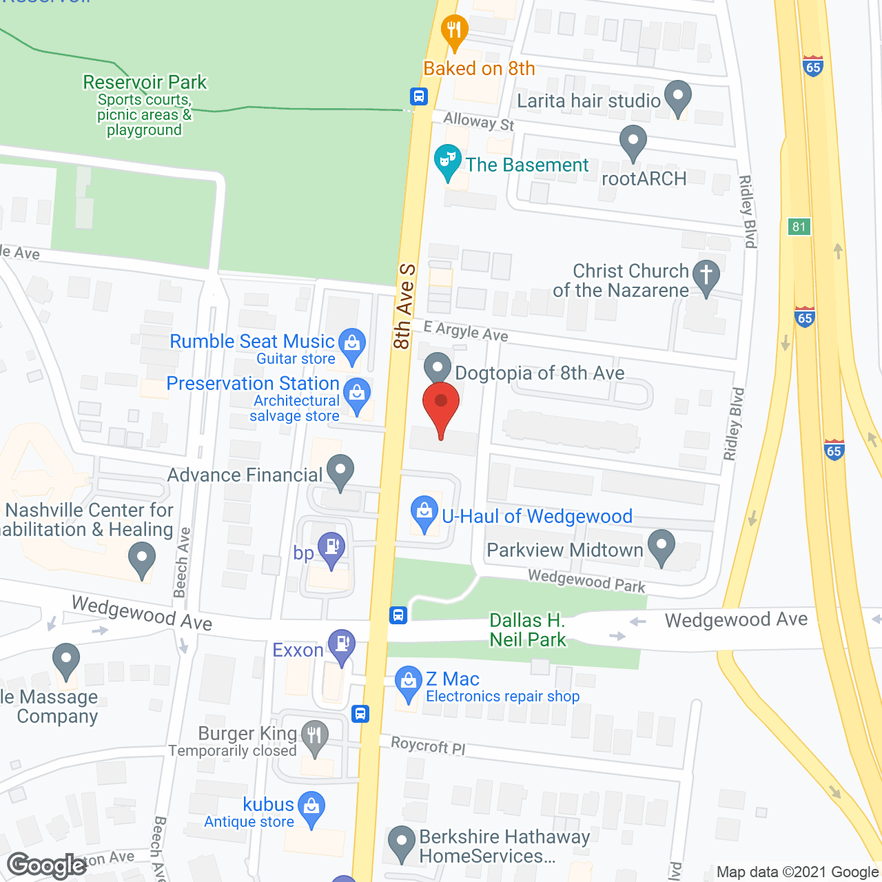 Centennial Adultcare Center - Nashville in google map