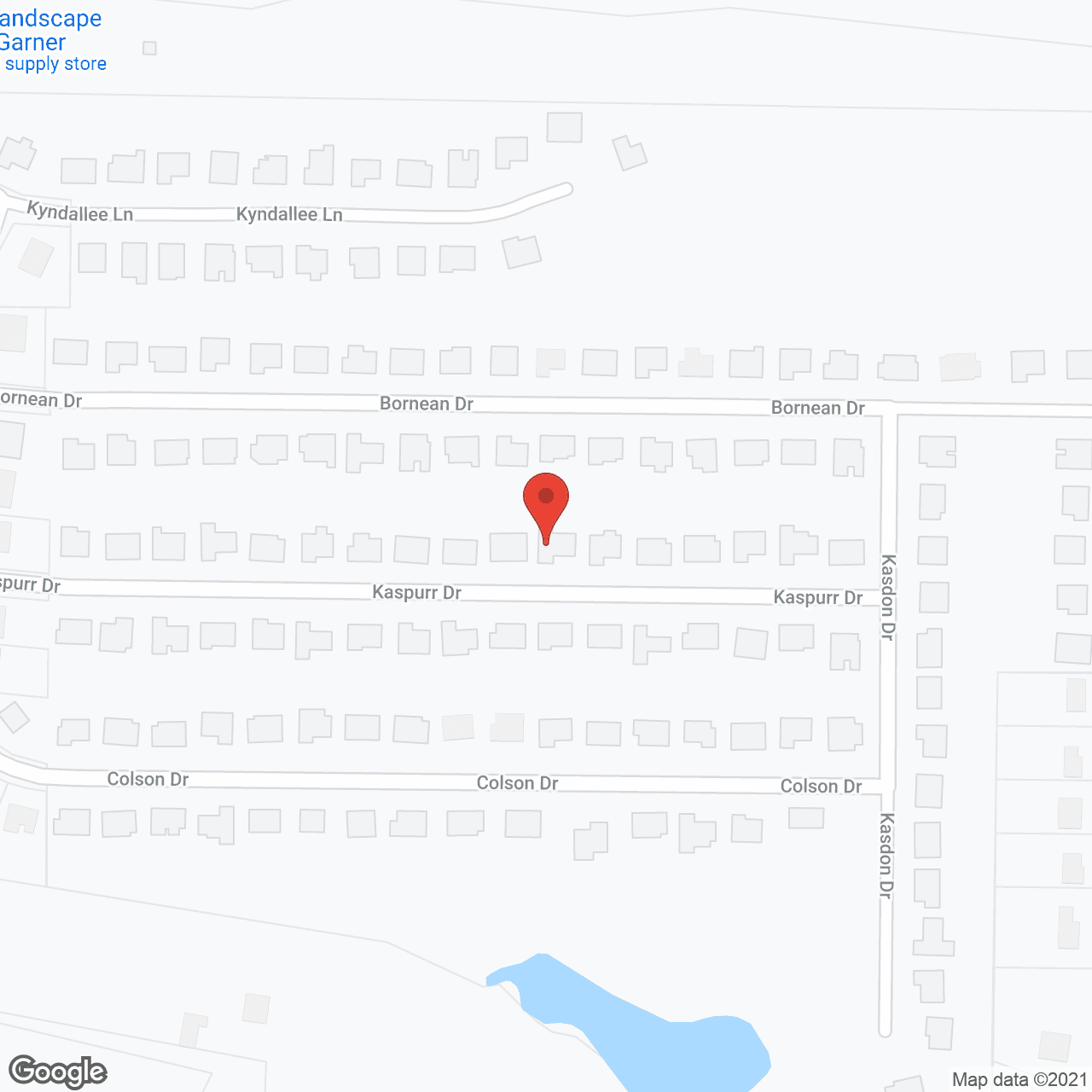 Avendelle at Garner in google map
