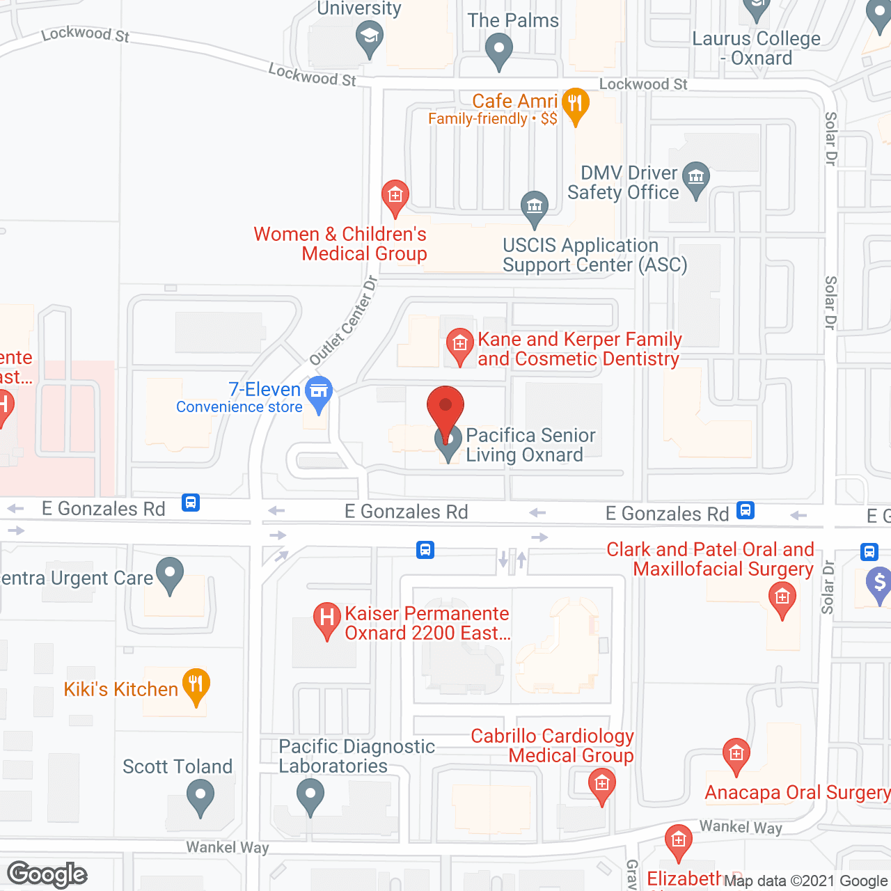 Pacifica Senior Living Oxnard in google map