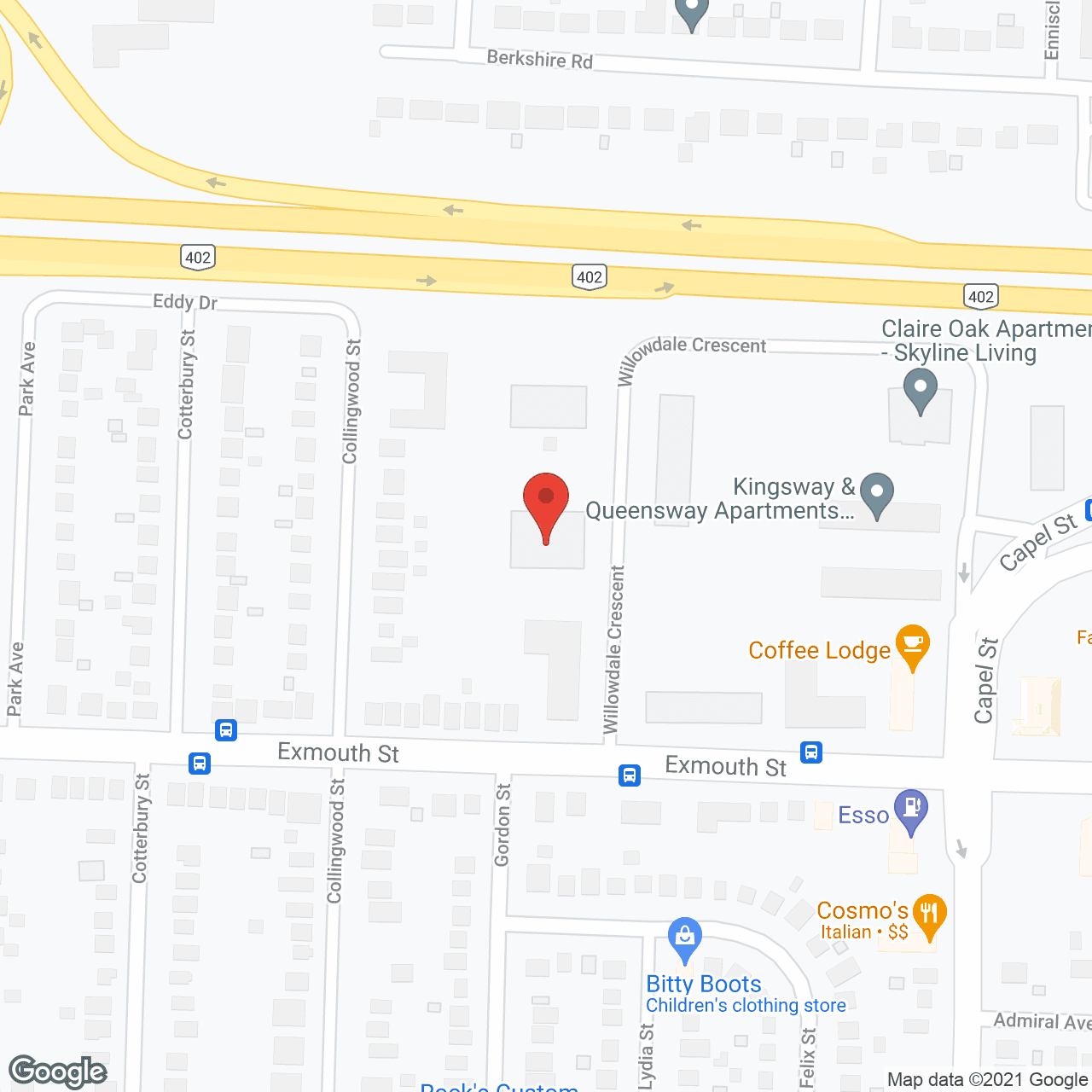 Willowdale Apartments in google map