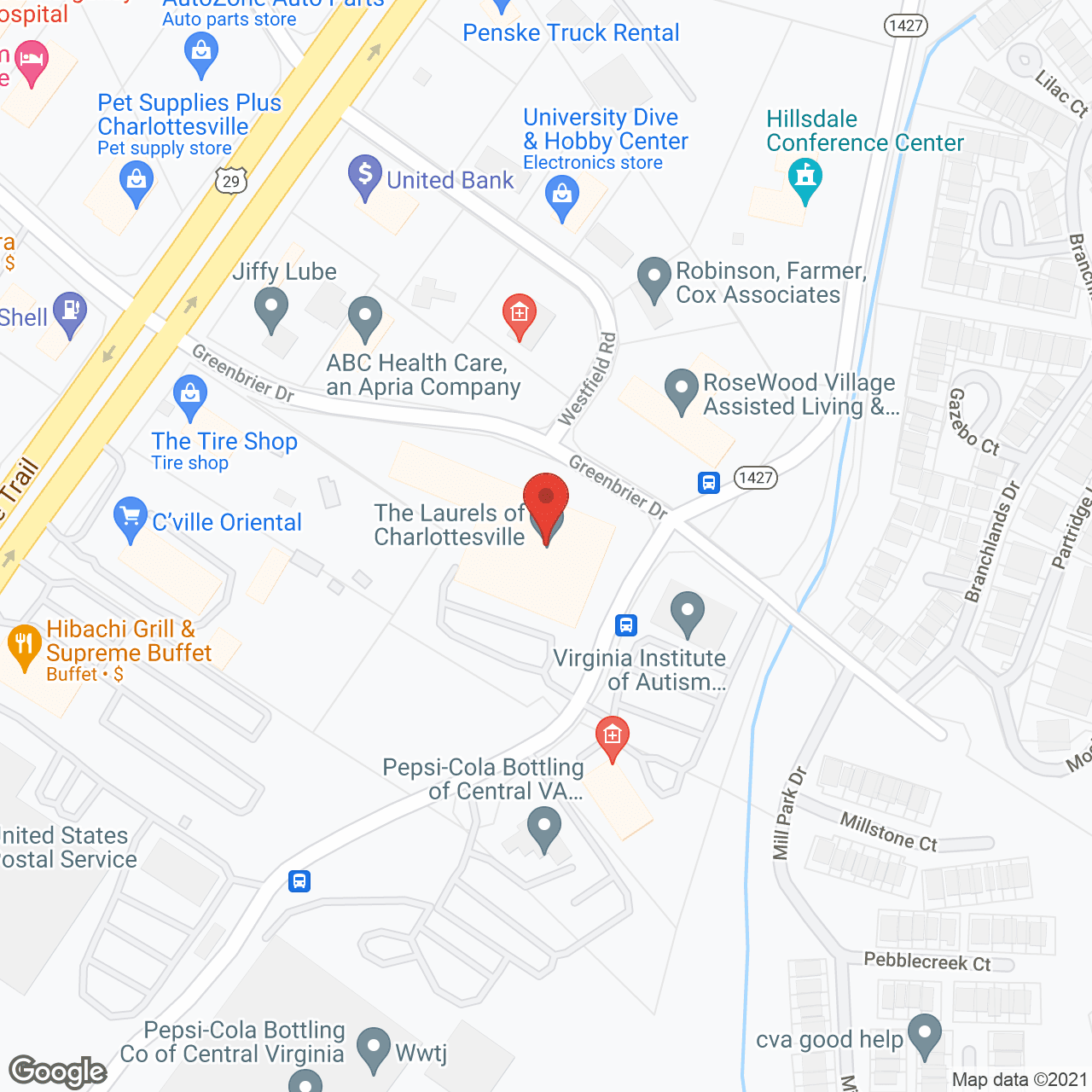 The Laurels Of Charlottesville in google map