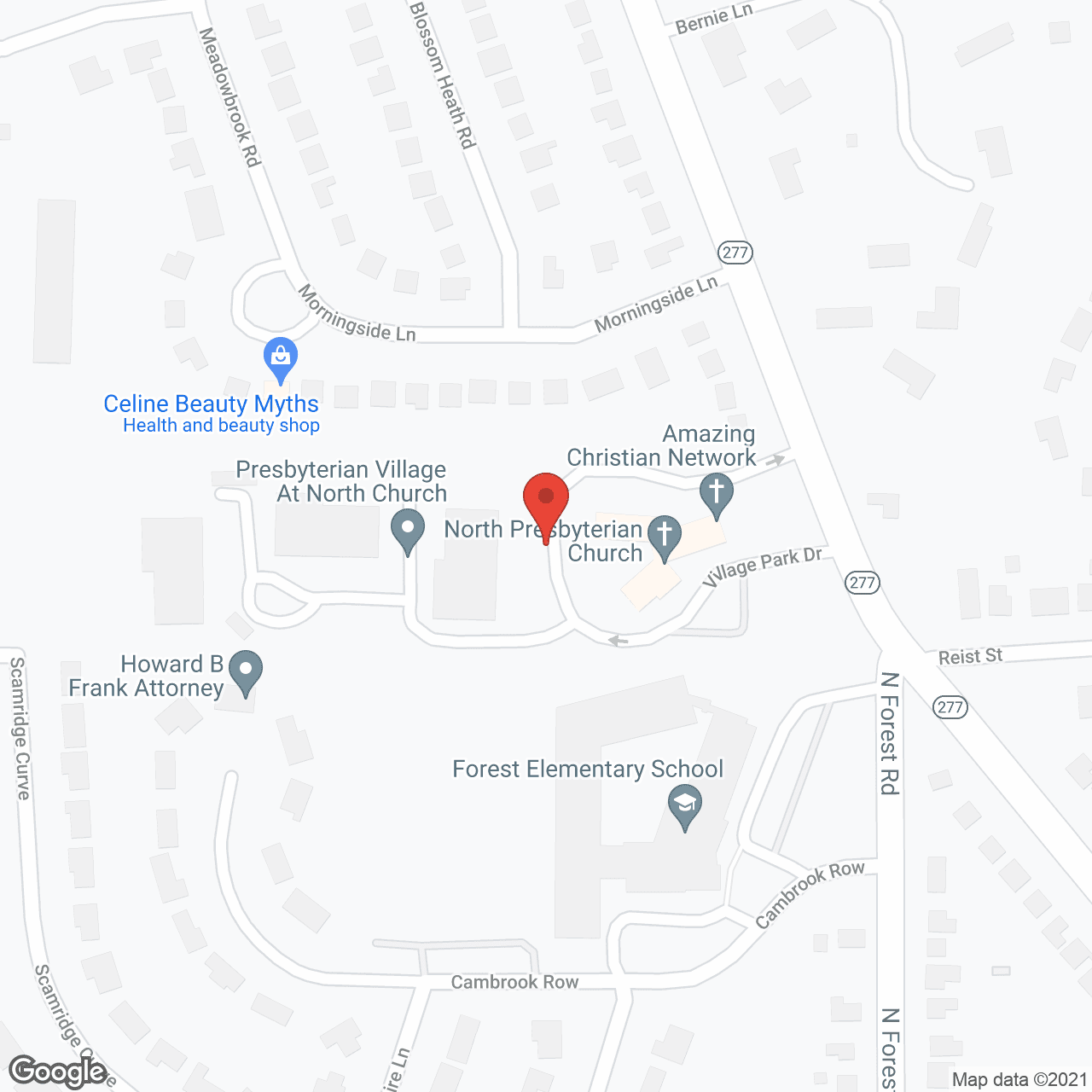 Presbyterian Village-N Church in google map