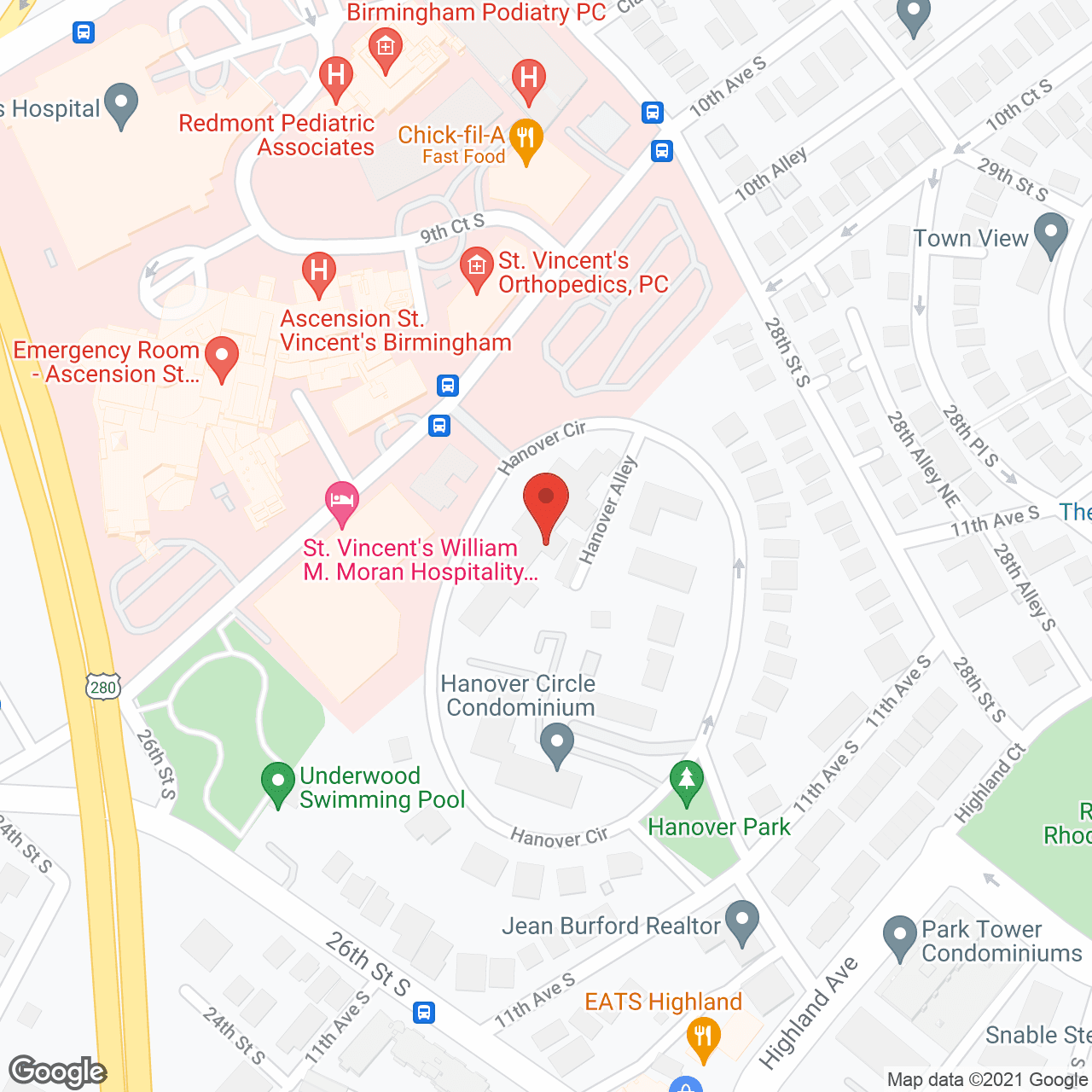 Greenbriar on Hanover in google map