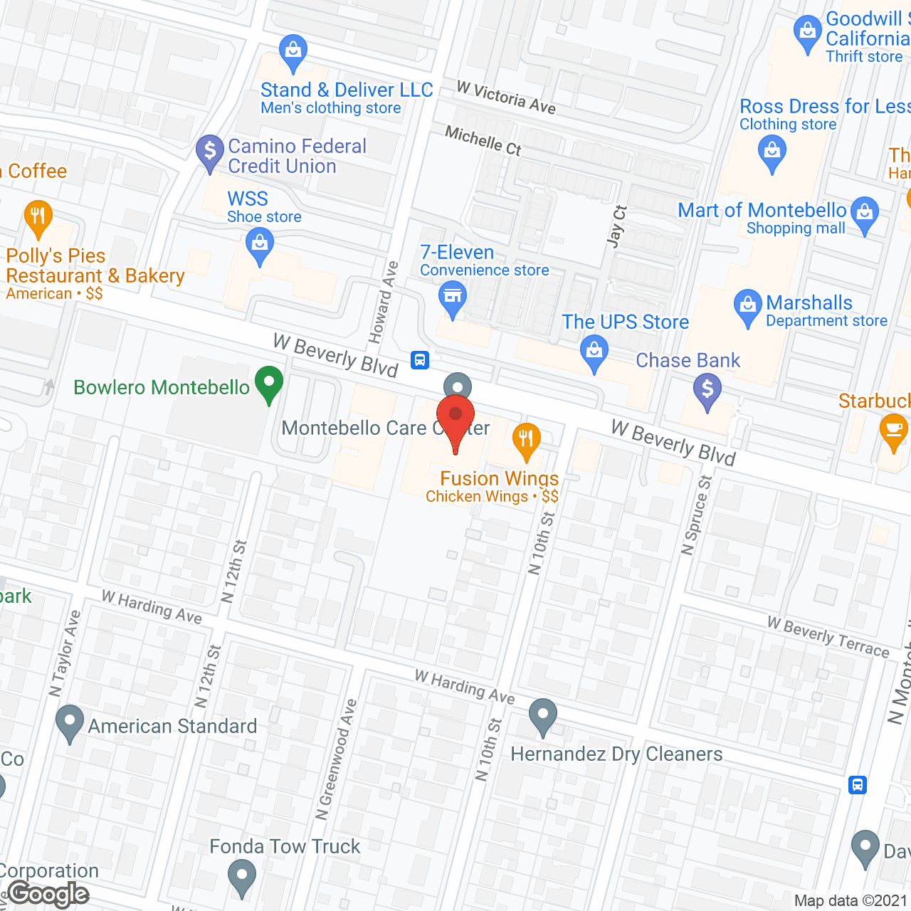 Montebello Convalescent in google map