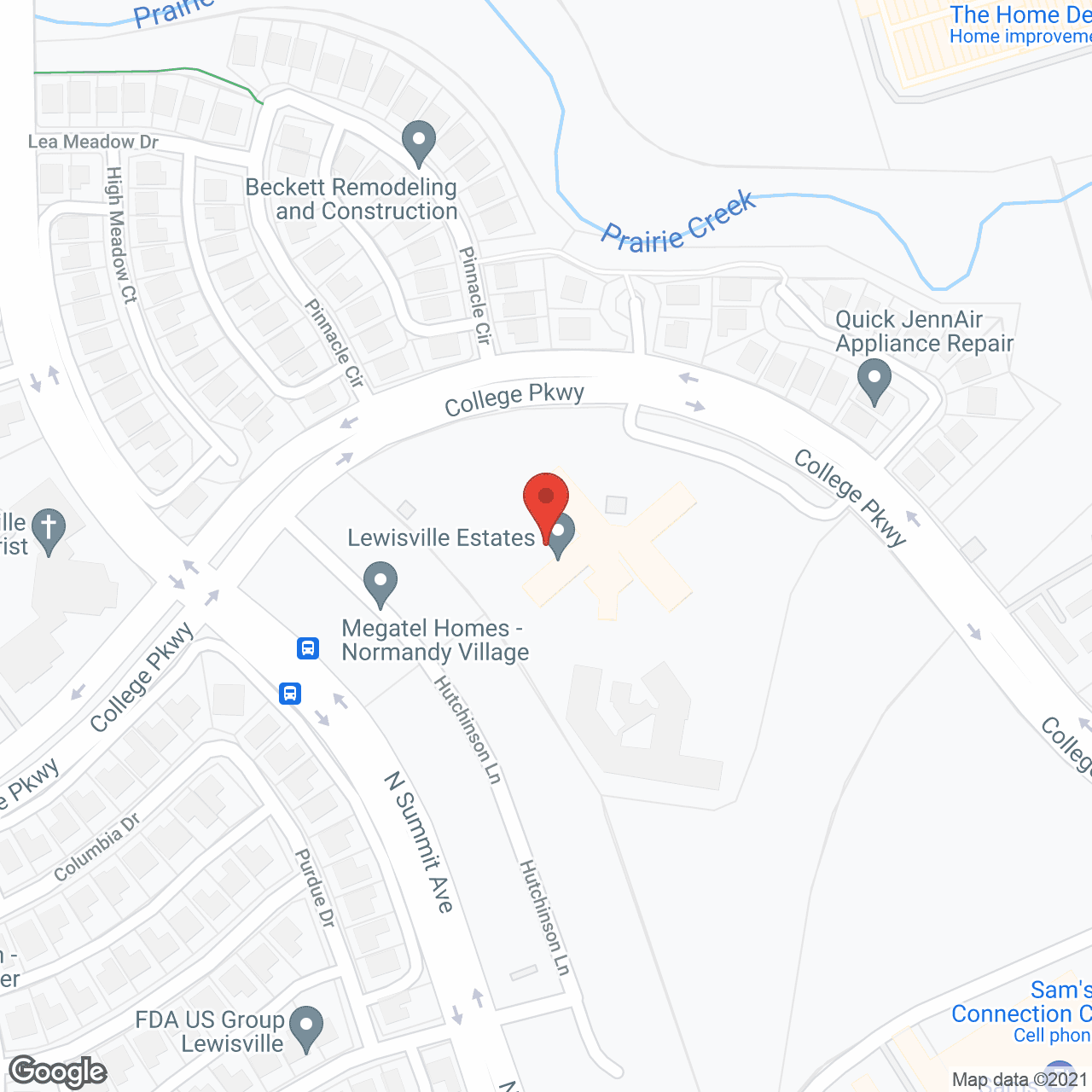 Lewisville Estates - IL in google map
