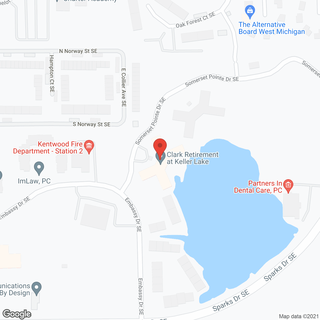 Clark at Keller Lake in google map