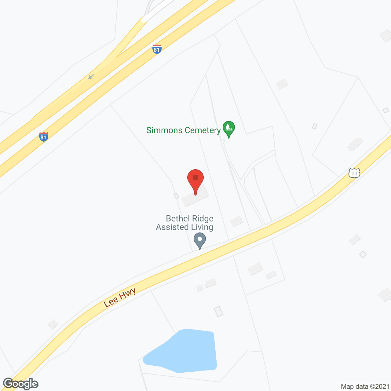 Bethel Ridge Assisted Living in google map