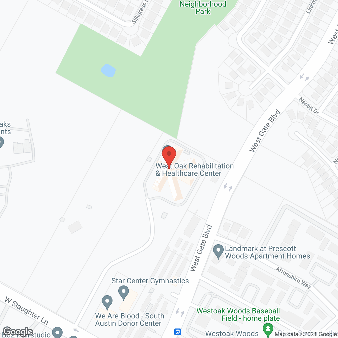 West Oaks Rehabilitaion and Healthcare Center in google map