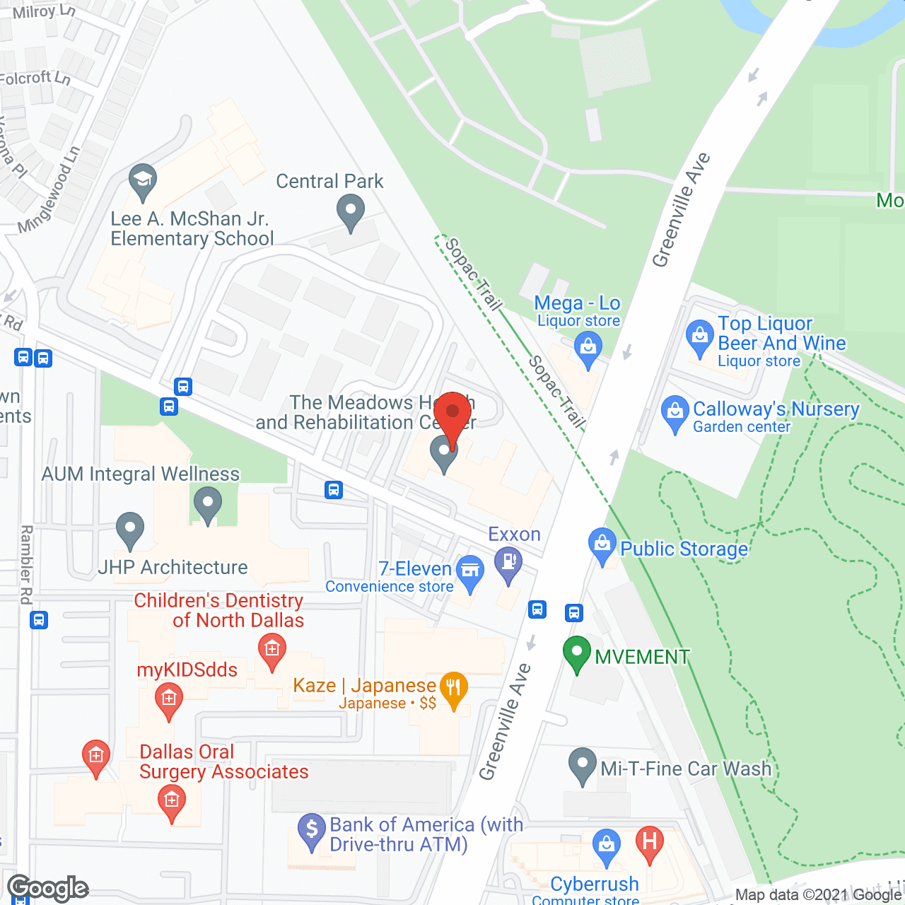 North Dallas Rehab Hospital in google map
