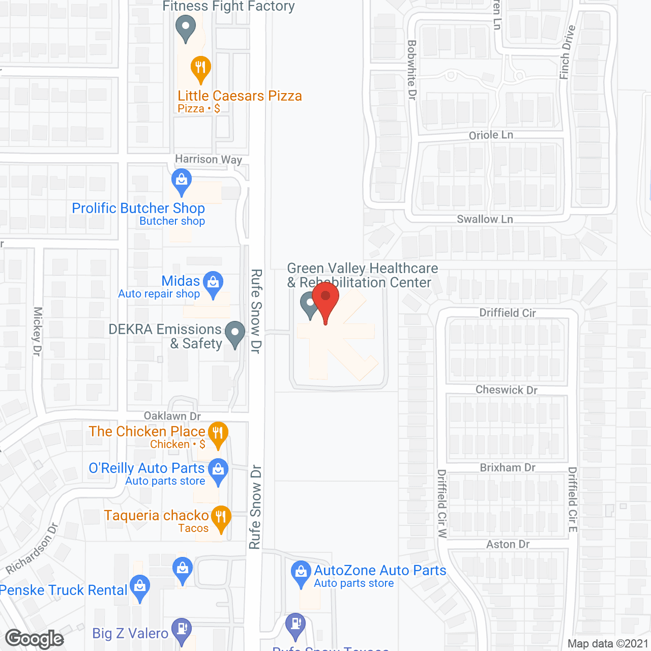 Green Valley Healthcare And Rehabilitation Center in google map