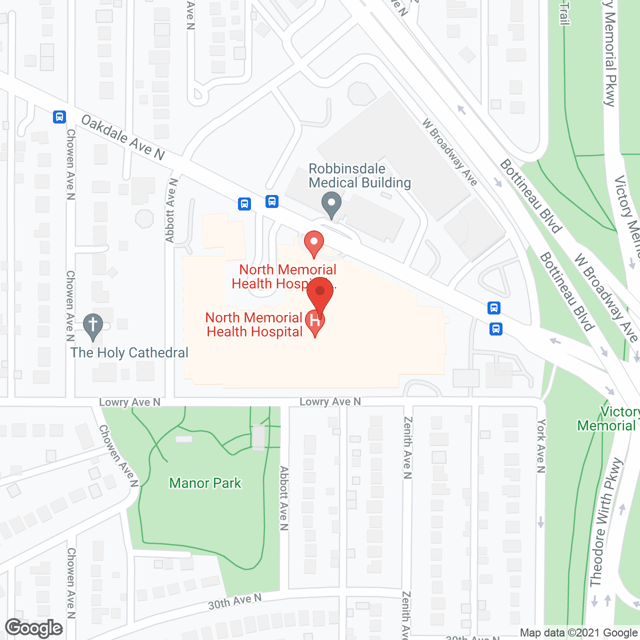 North Memorial Health Care in google map