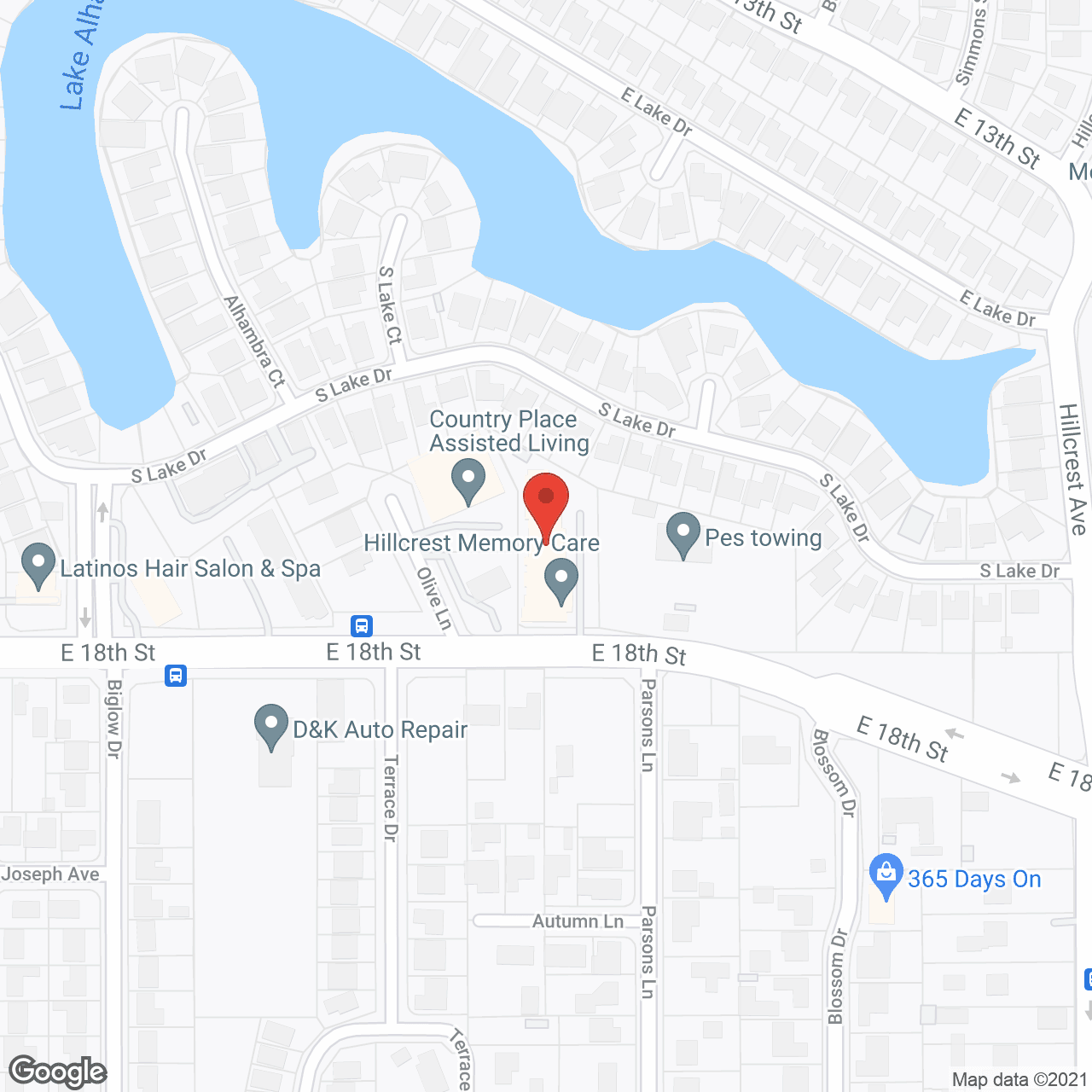 Hillcrest Memory Care in google map
