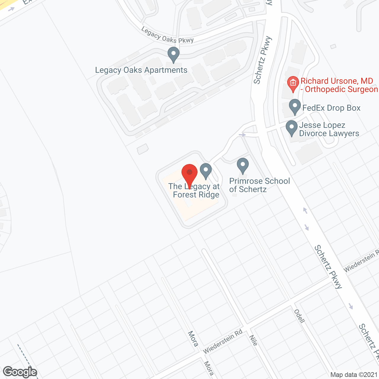 The Legacy at Forest Ridge in google map
