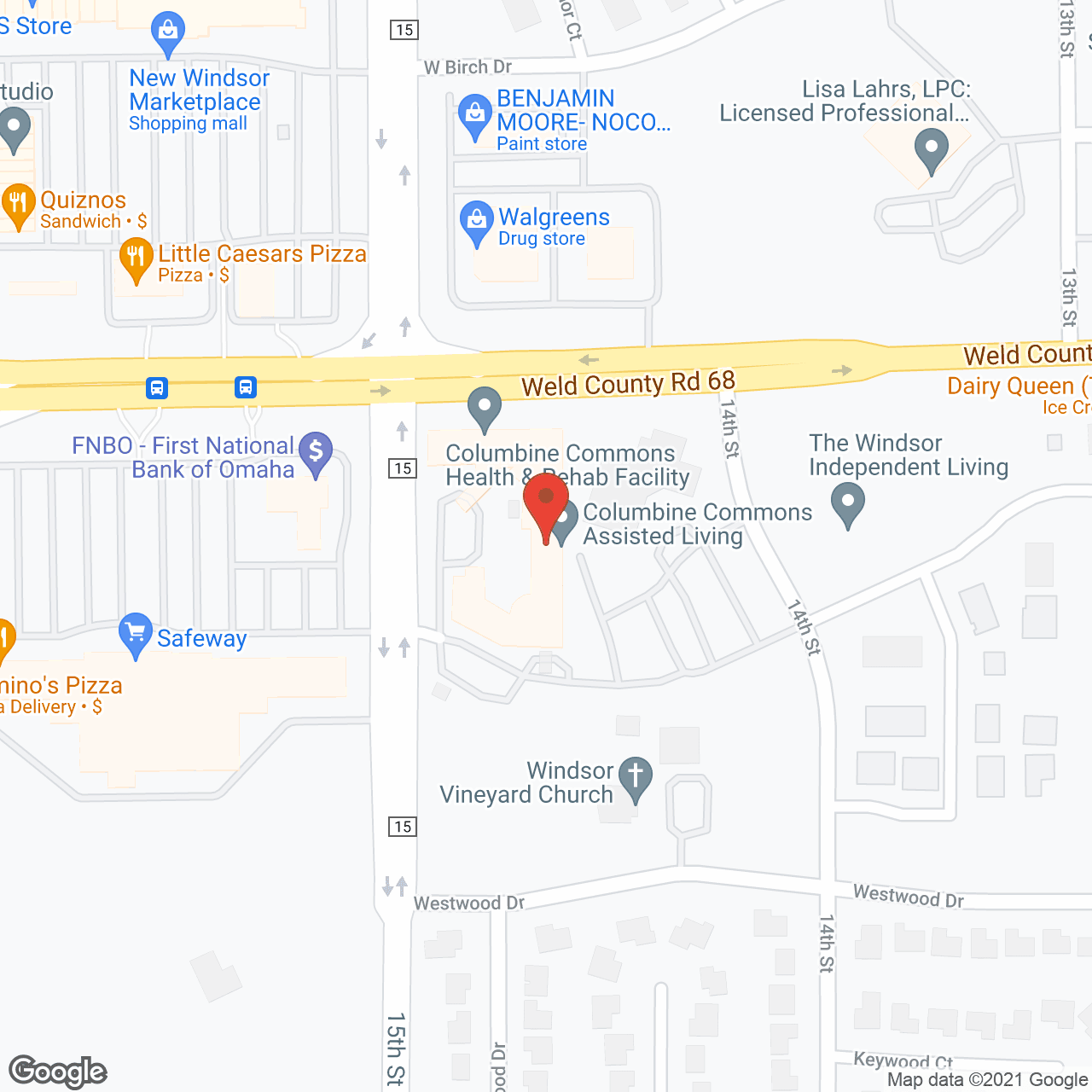Columbine Commons Assisted Living in google map
