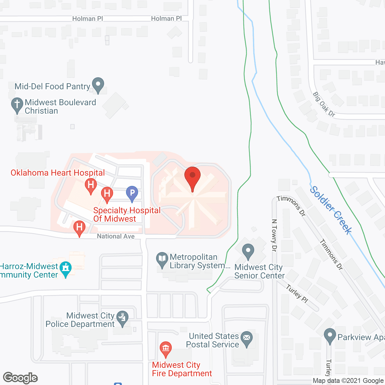 Midwest City Nursing Ctr in google map