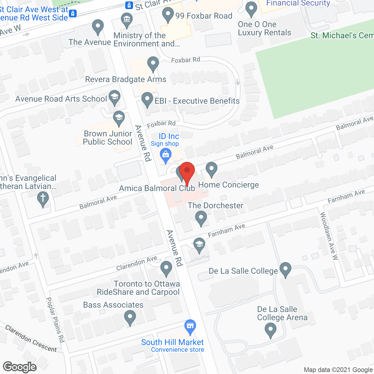 Amica Balmoral Club in google map