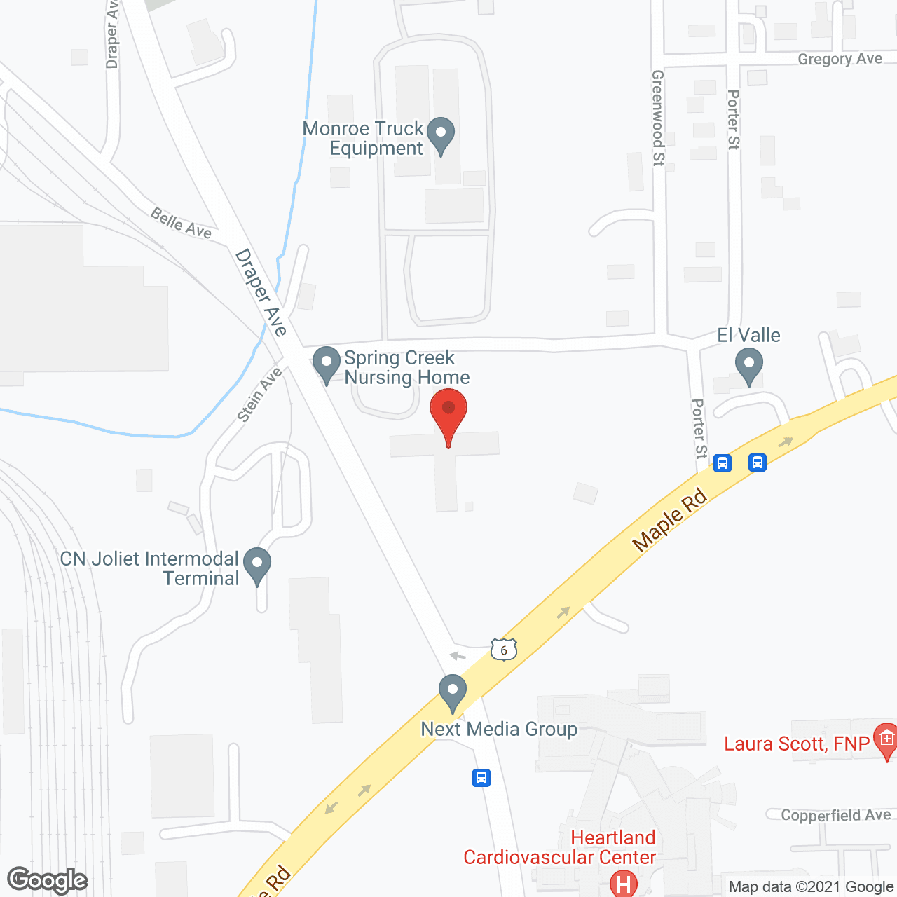 Hillcrest Healthcare Ctr in google map