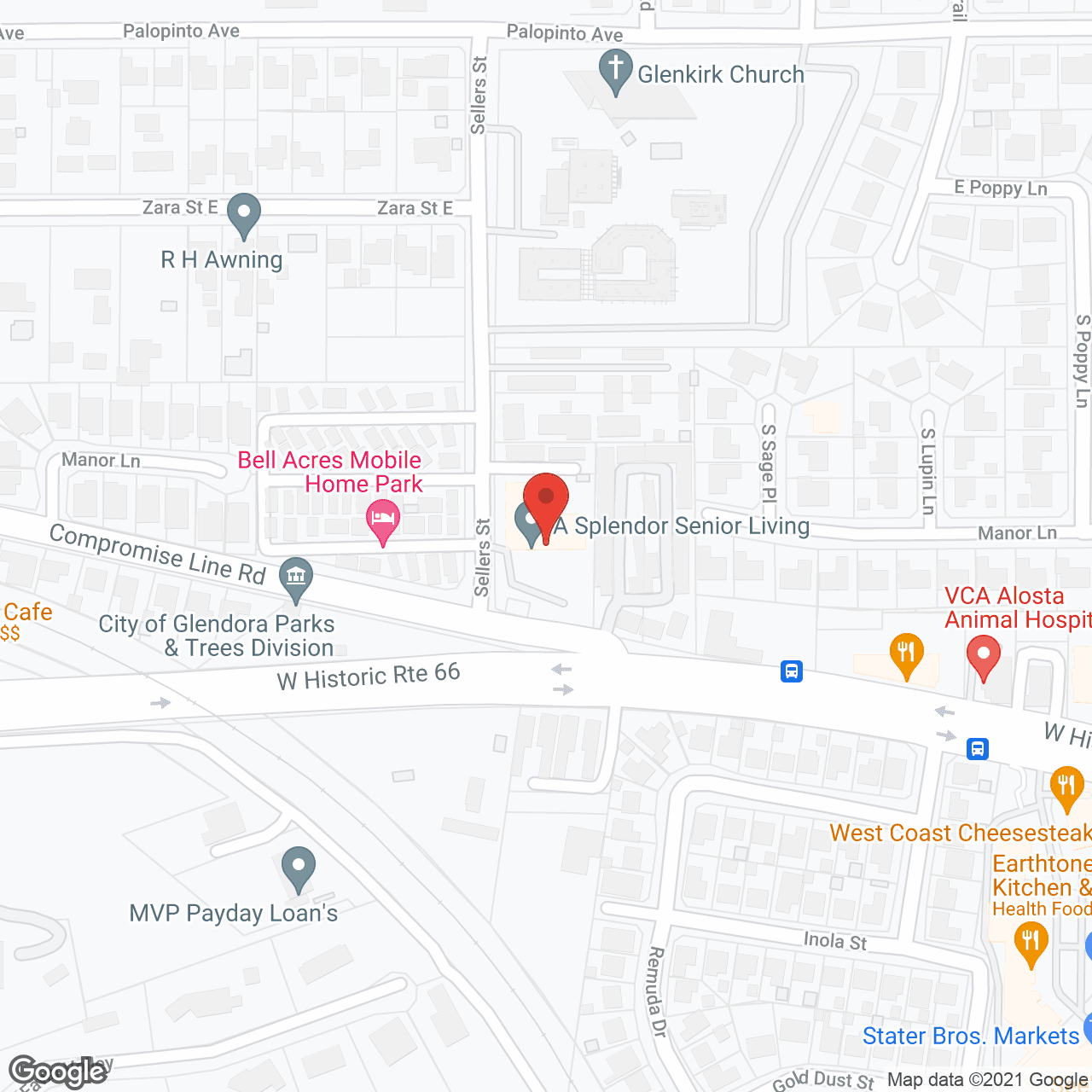 Glen Park at Glendora in google map