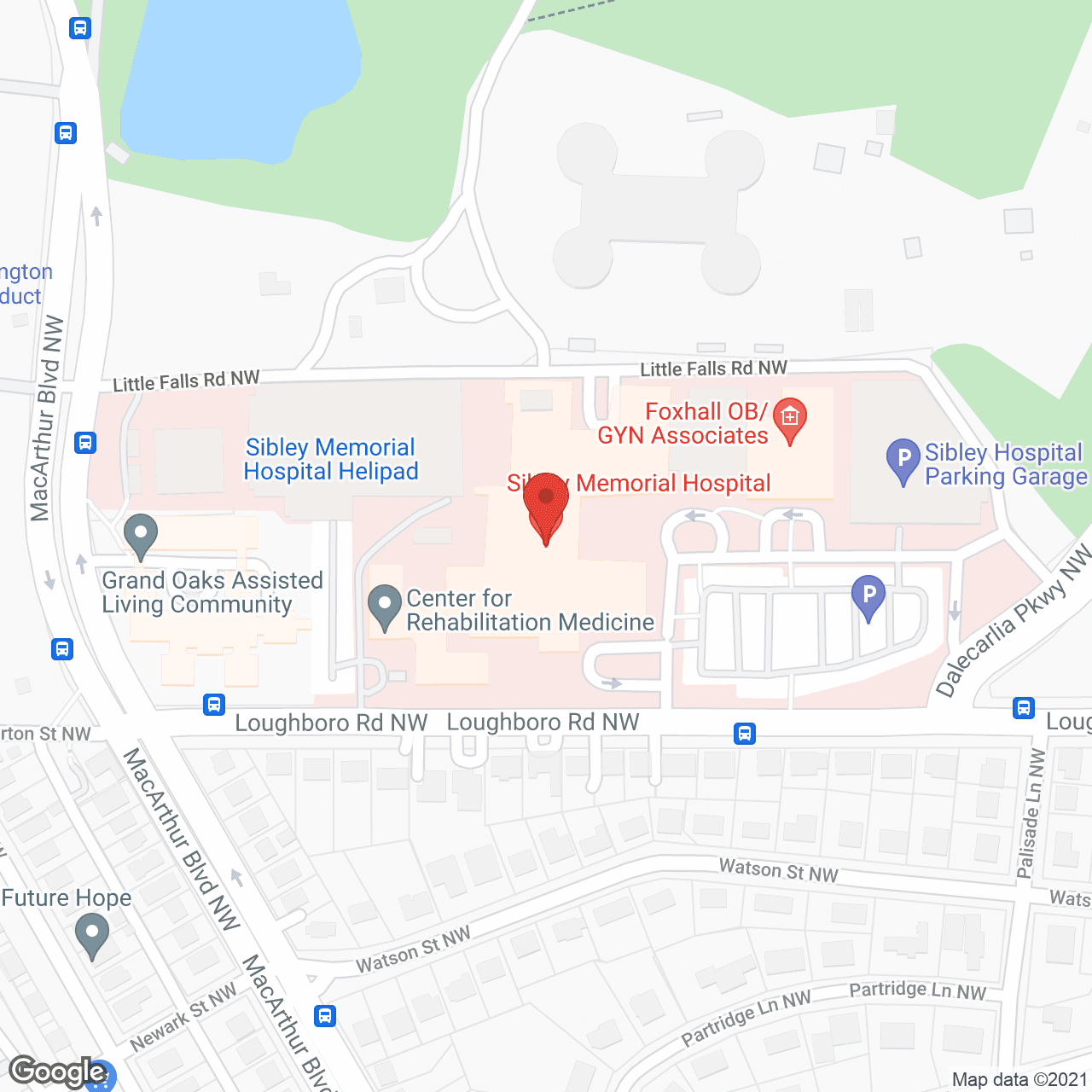 Sibley Memorial Hospital in google map