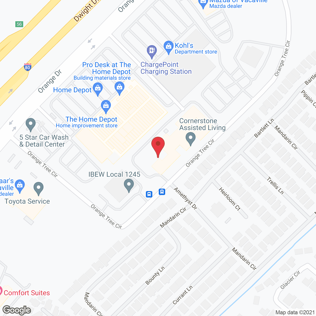 Cornerstone Assisted Living in google map