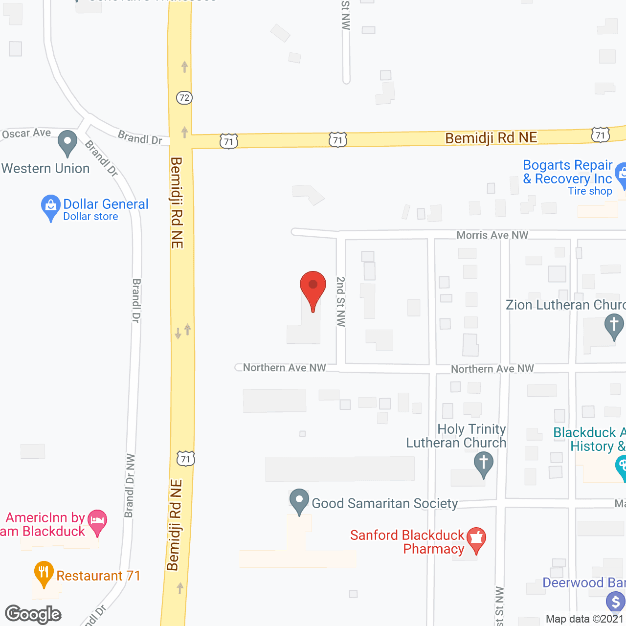 Blackduck Apartments in google map