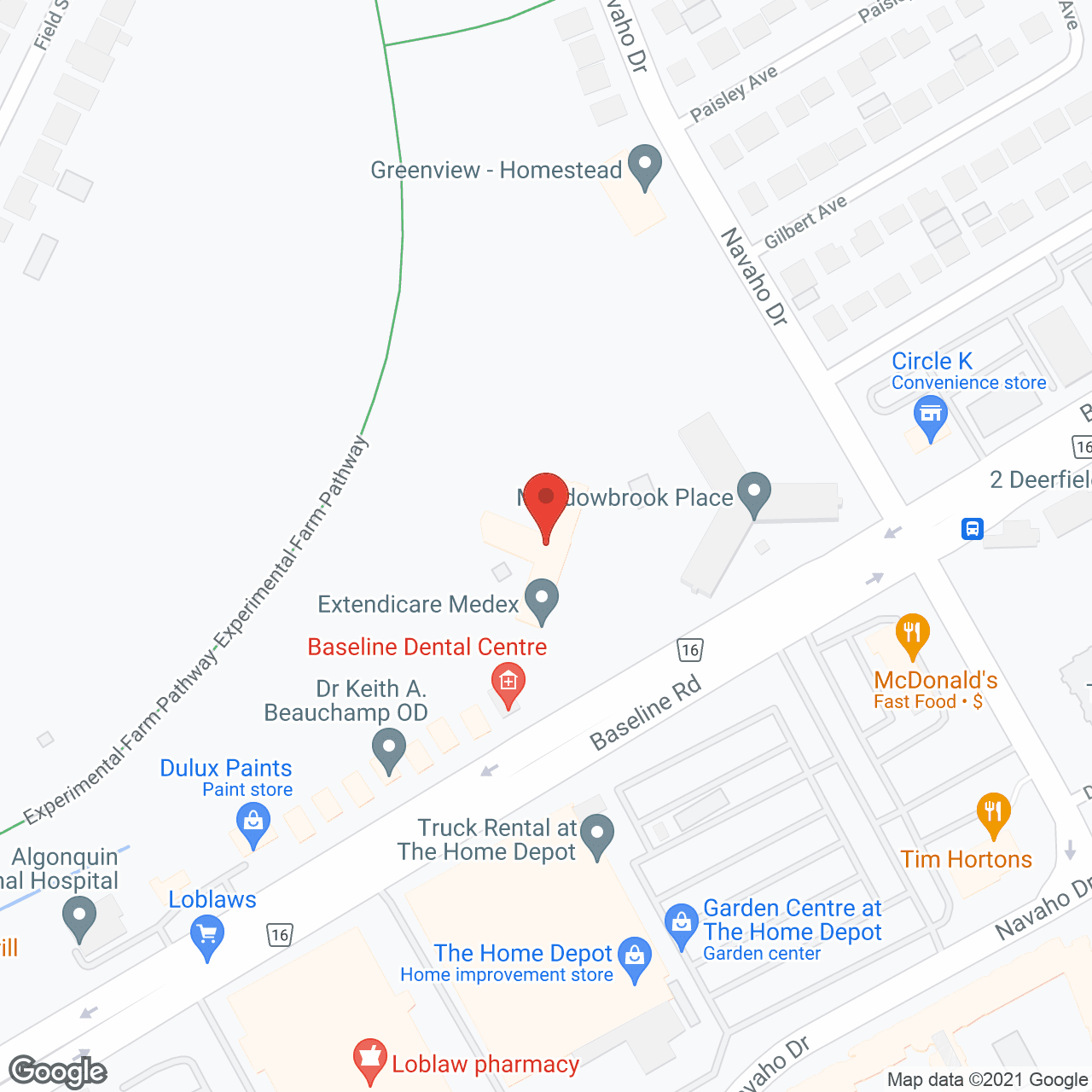 Extendicare Medex in google map