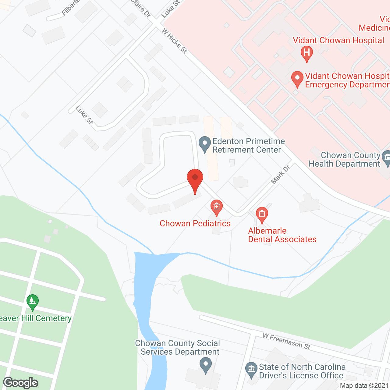 Edenton Primetime Retirement Center in google map