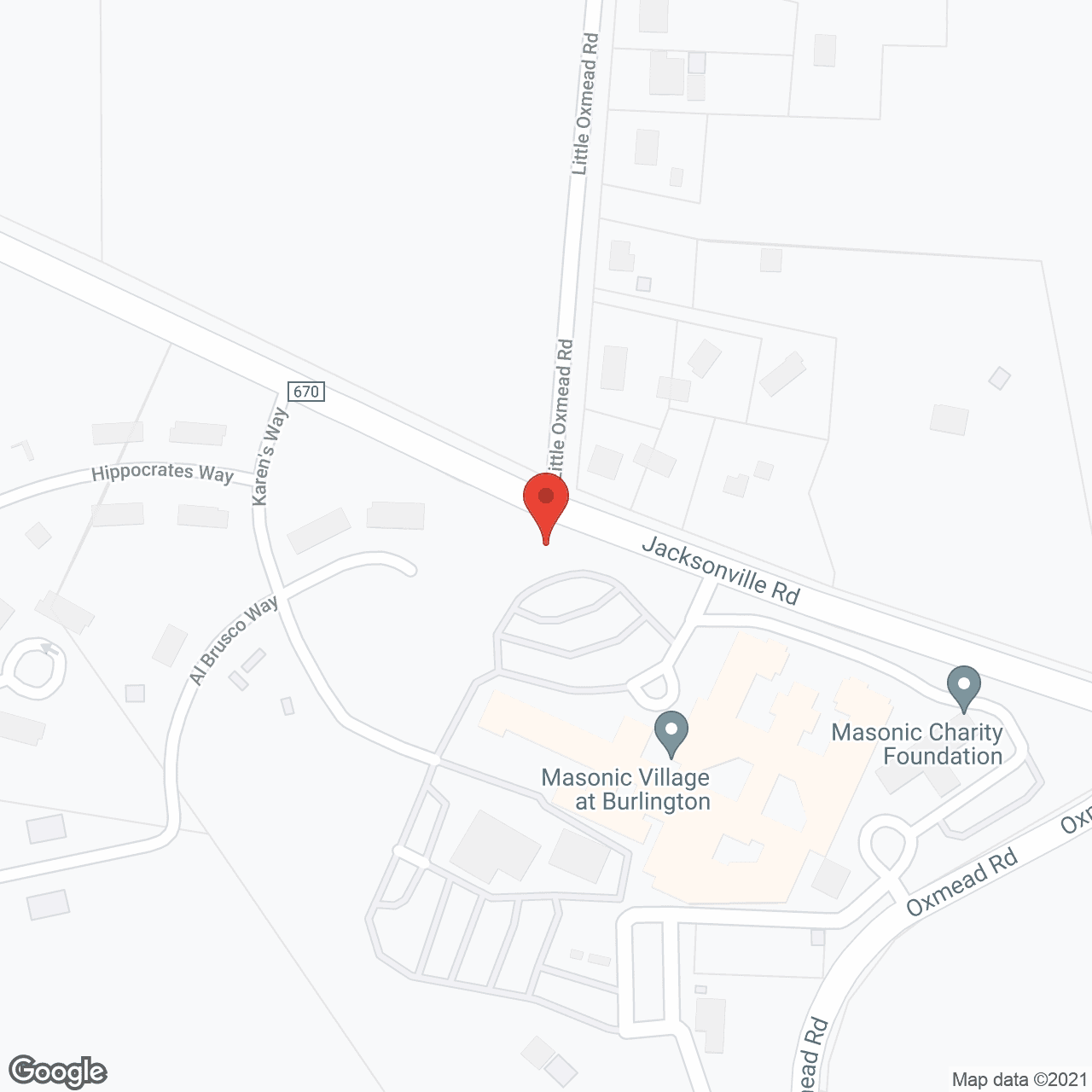 Masonic Village at Burlington, a CCRC in google map