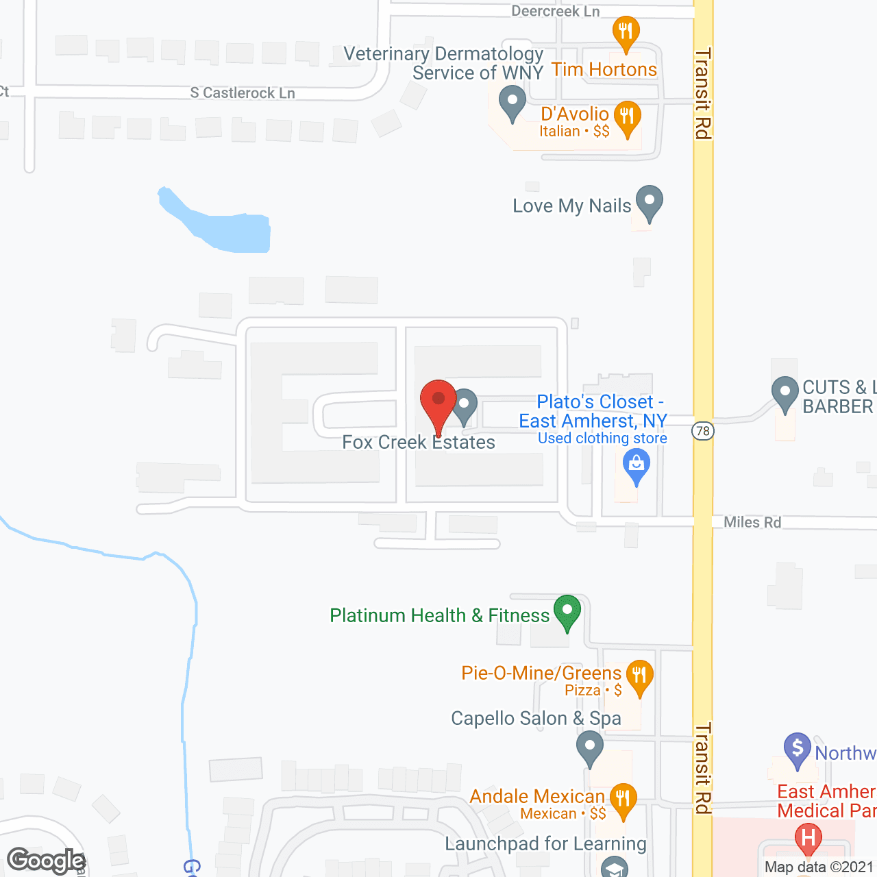 Fox Creek Estates in google map