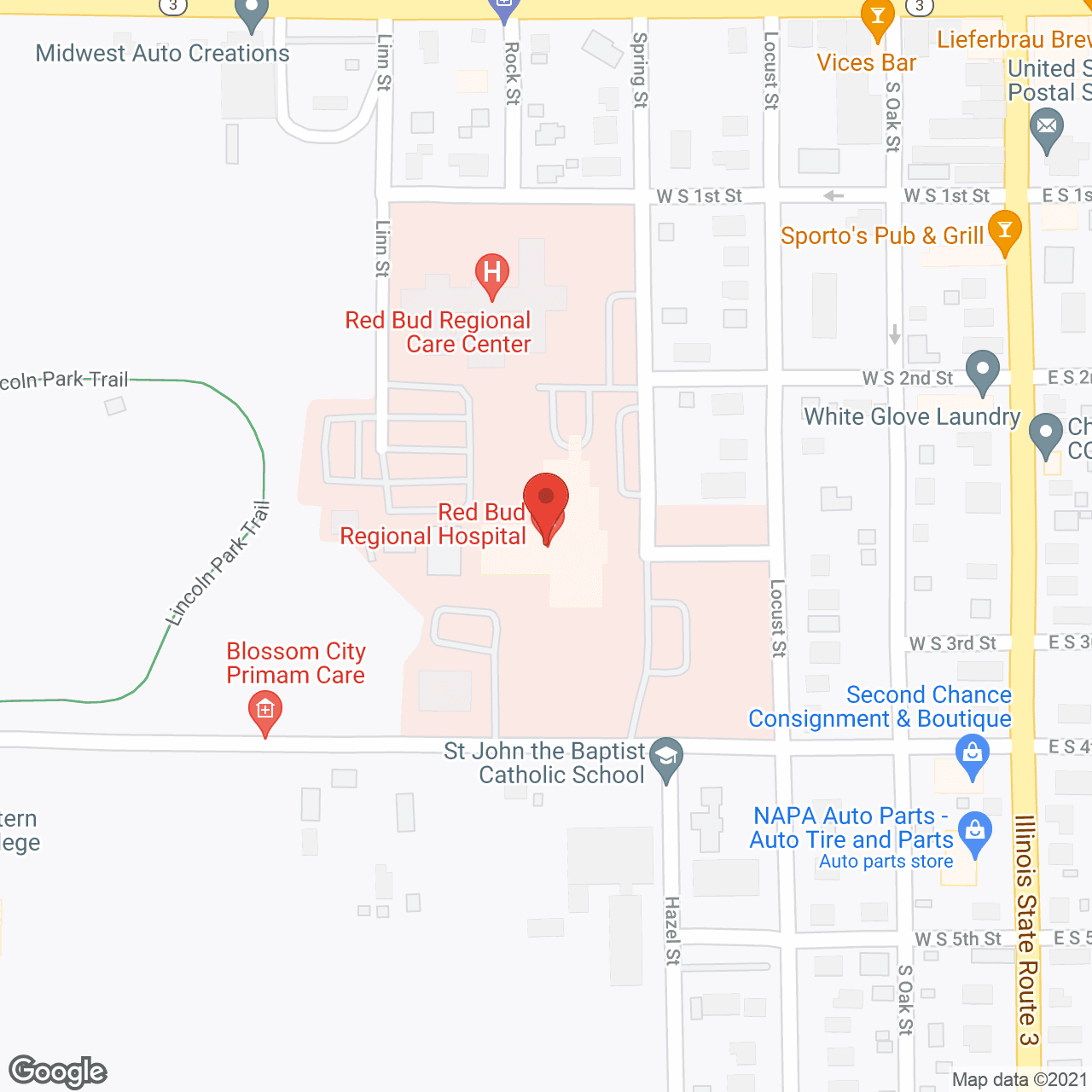 Red Bud Regional Hospital in google map