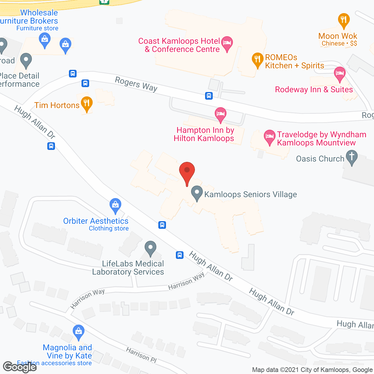 Kamloops Seniors Village in google map