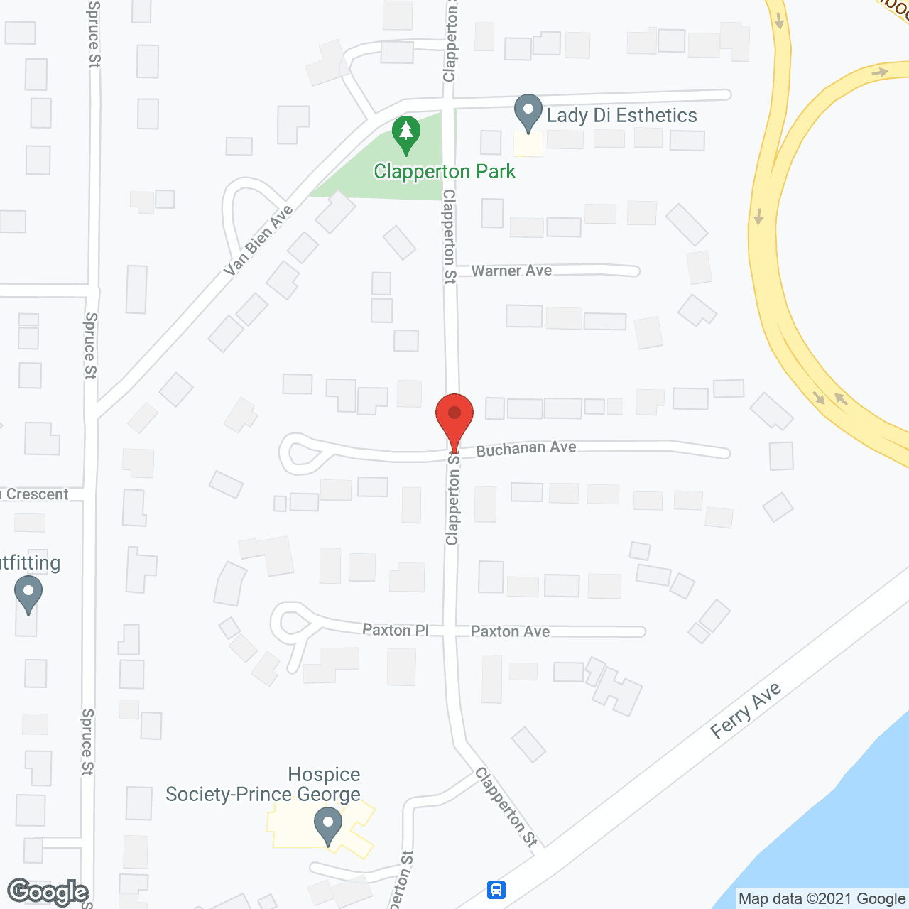 Prince George Hospice in google map