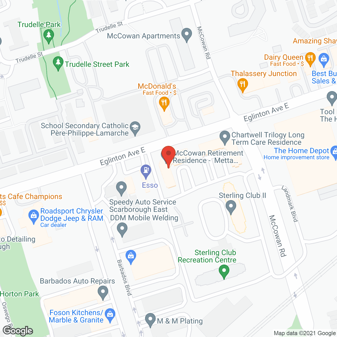 McCowan Retirement Residence in google map